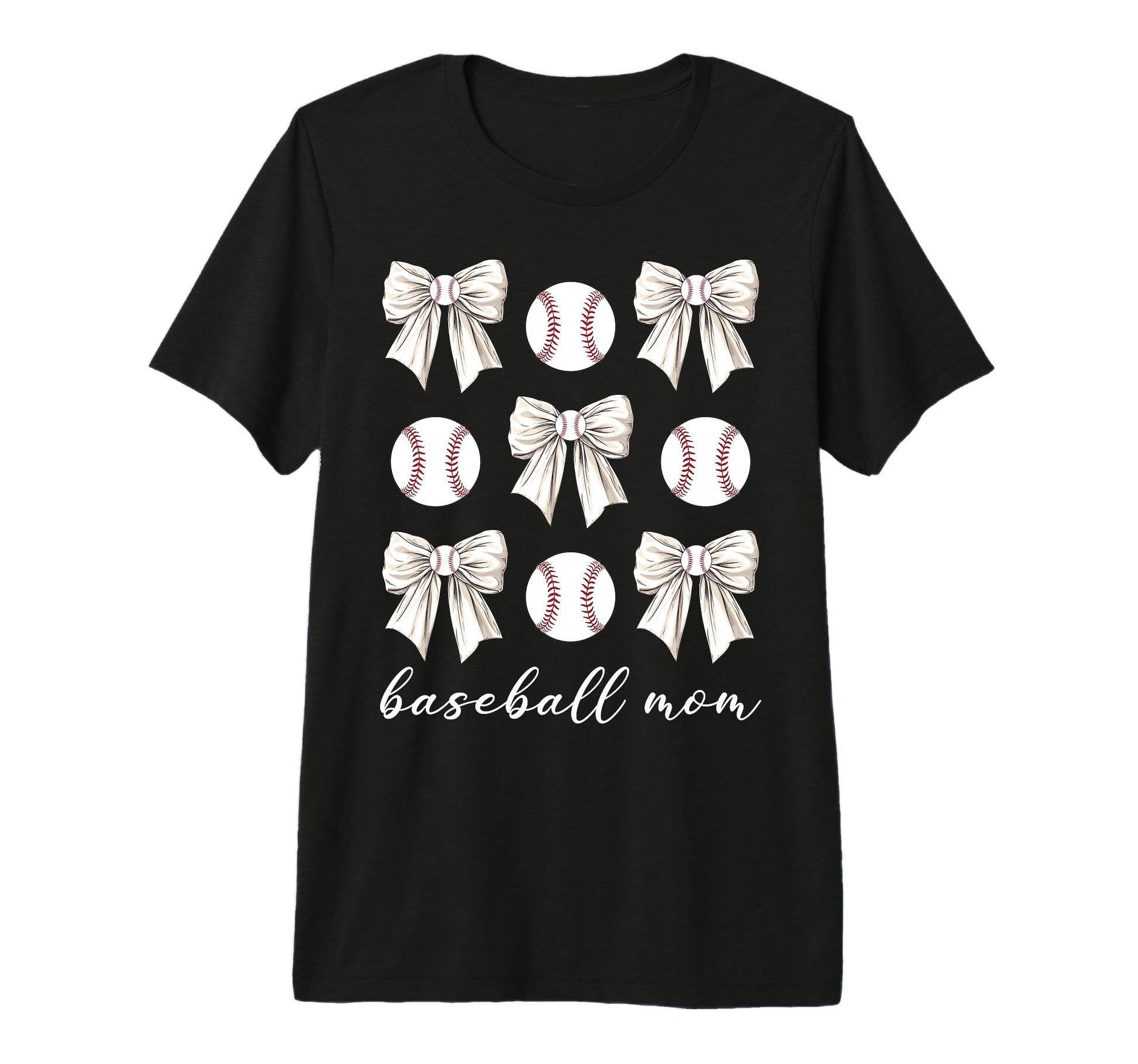 Coquette Bow Baseball Mom Baseball T-Shirt - Fun Novelty Design Men Women - T-Shirt, Sweatshirt, Hoodie