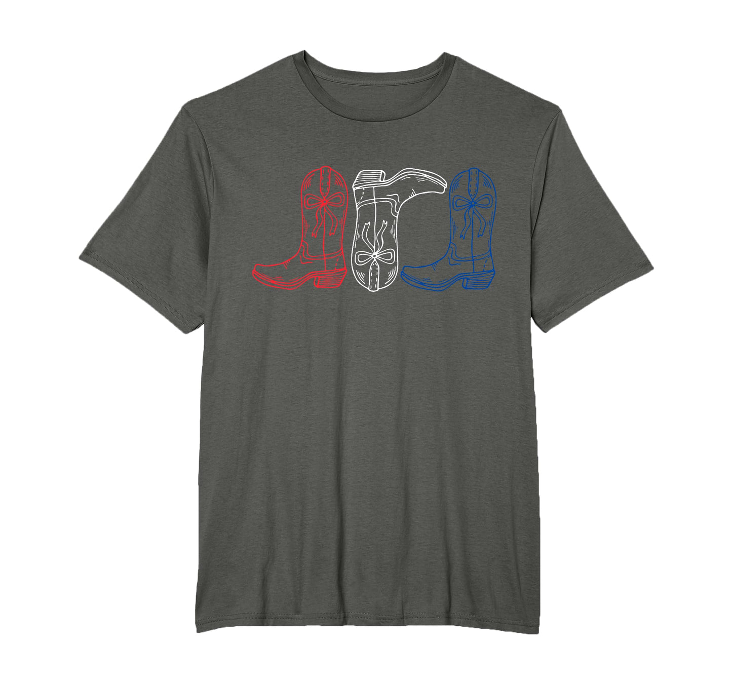 Red White Blue Cowgirl Boots 4Th July T-Shirt - Trendy Graphic for Adults - T-Shirt, Sweatshirt, Hoodie