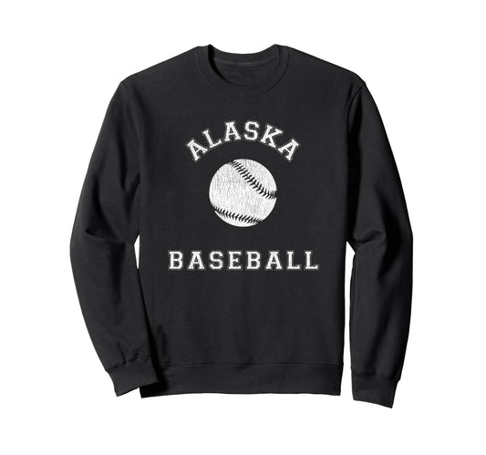 Alaska Baseball Distressed Sweatshirt - Minimalist Print Unisex - T-Shirt, Sweatshirt, Hoodie