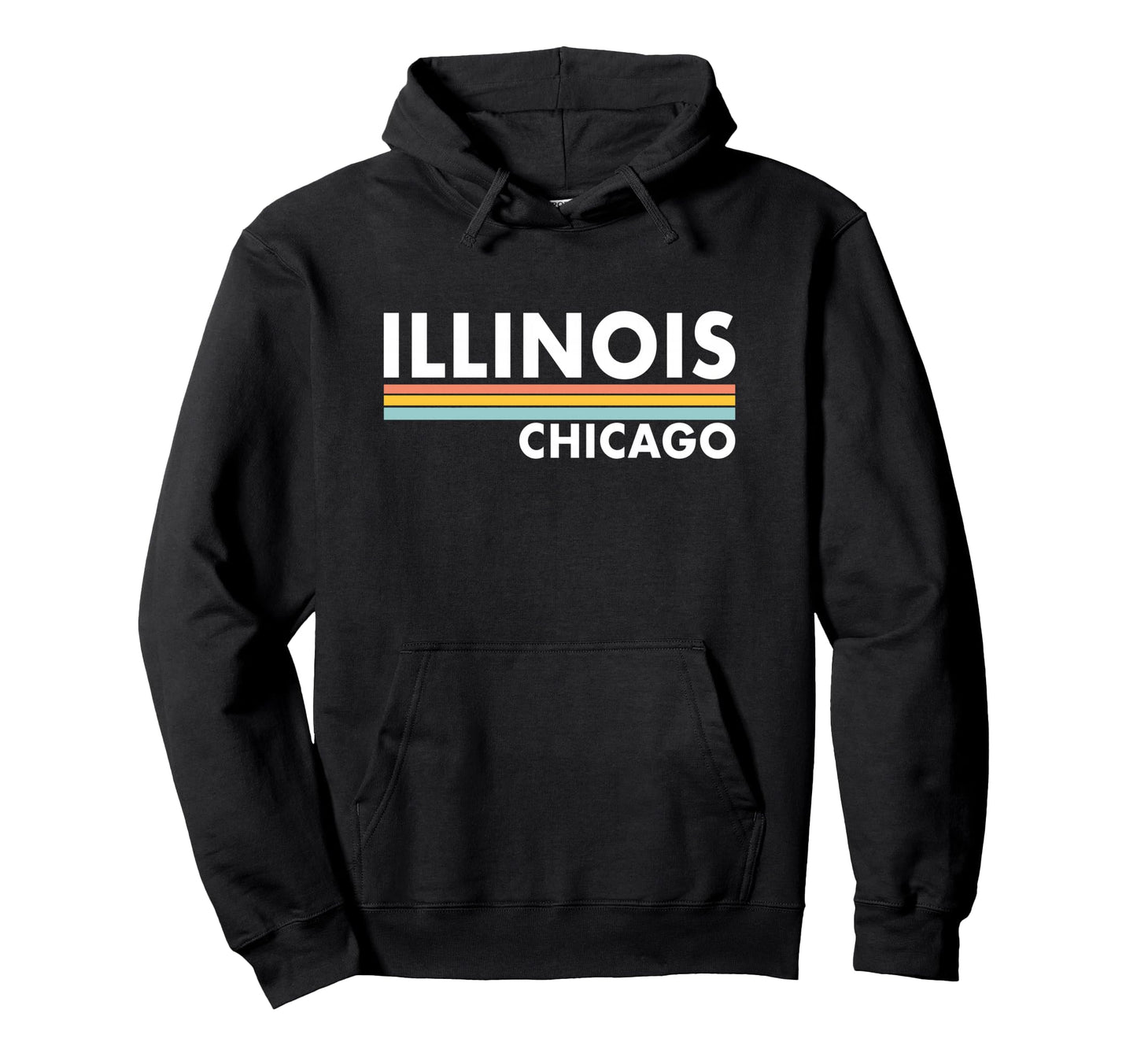 Illinois Chicago Stripes Hoodie - Trendy Graphic for Adults - T-Shirt, Sweatshirt, Hoodie