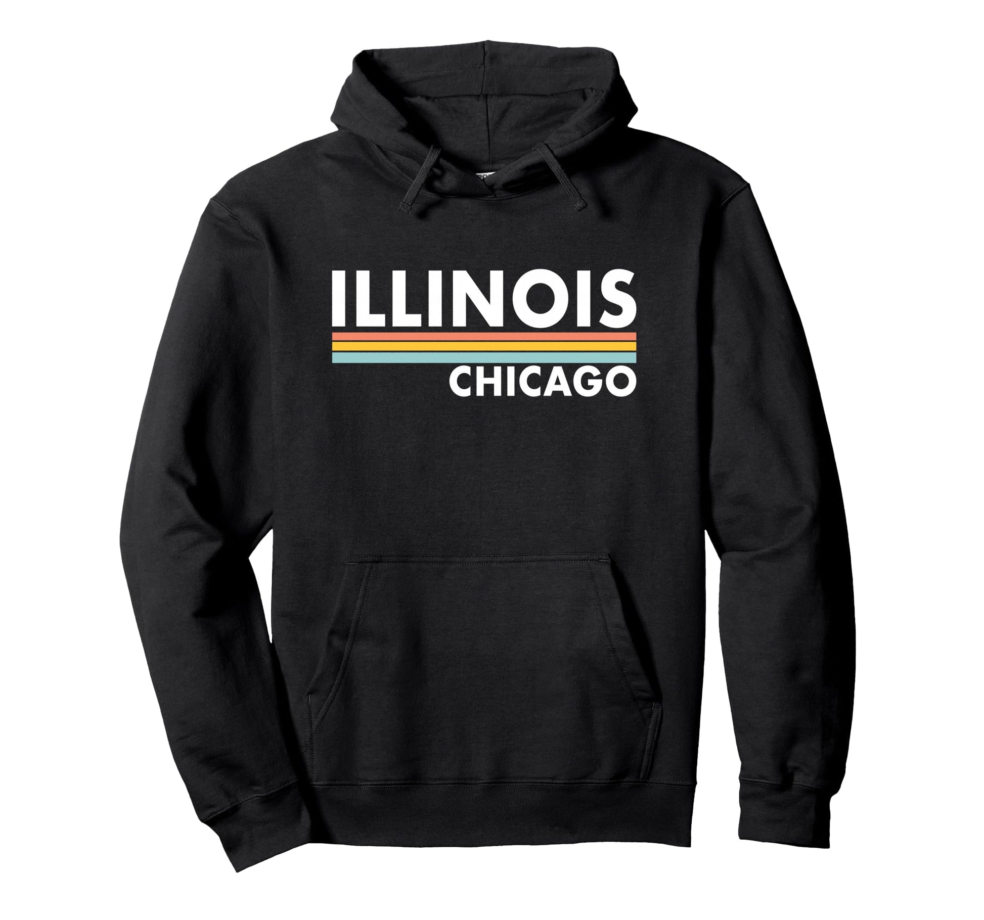 Illinois Chicago Stripes Hoodie - Trendy Graphic for Adults - T-Shirt, Sweatshirt, Hoodie