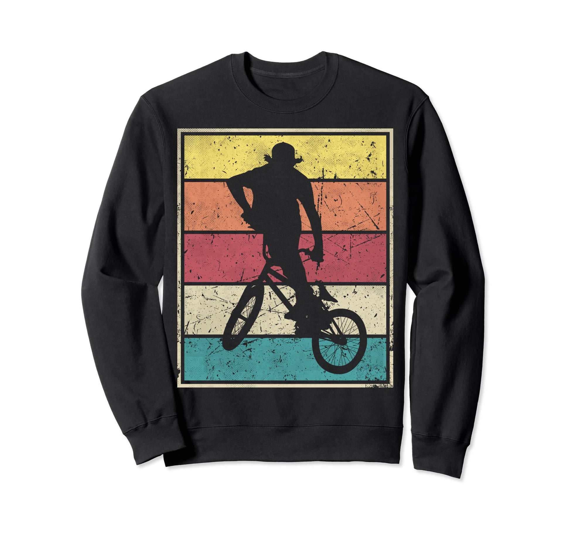 Bmx Bicycle Trick Stripes Sweatshirt - Streetwear Style for Adults - T-Shirt, Sweatshirt, Hoodie