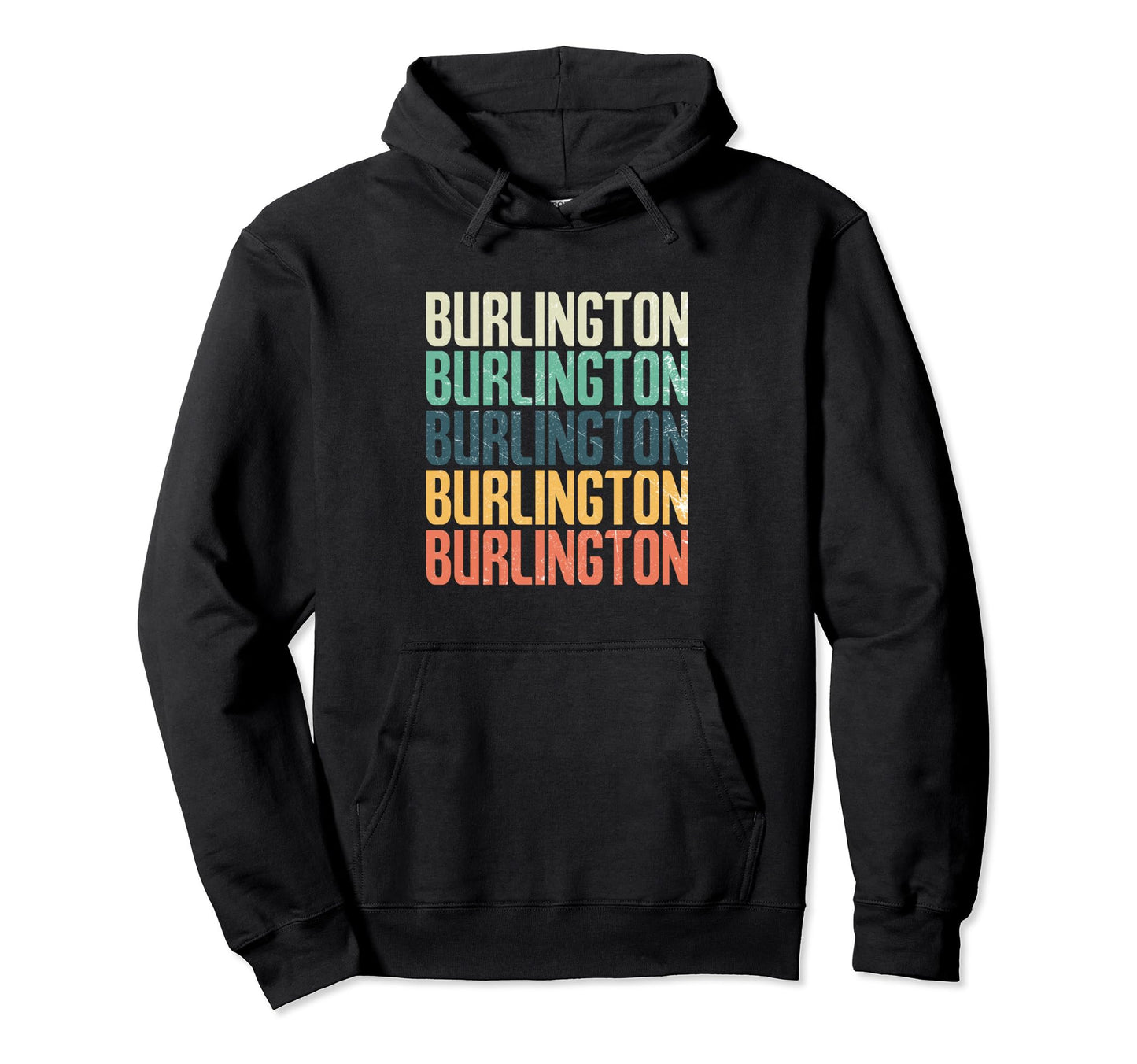 Typography 1970S 1980S Burlington Vermont Hoodie - Graphic Print Unisex - T-Shirt, Sweatshirt, Hoodie