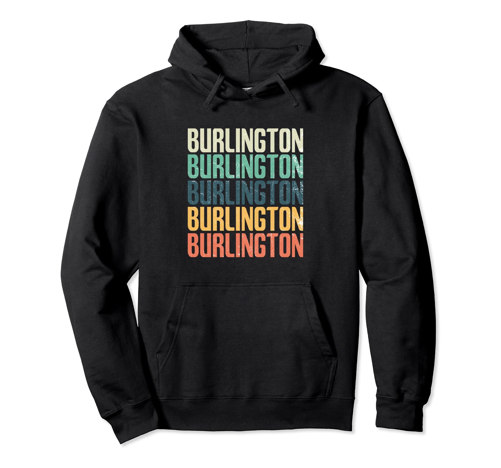 Typography 1970S 1980S Burlington Vermont Hoodie - Graphic Print Unisex - T-Shirt, Sweatshirt, Hoodie
