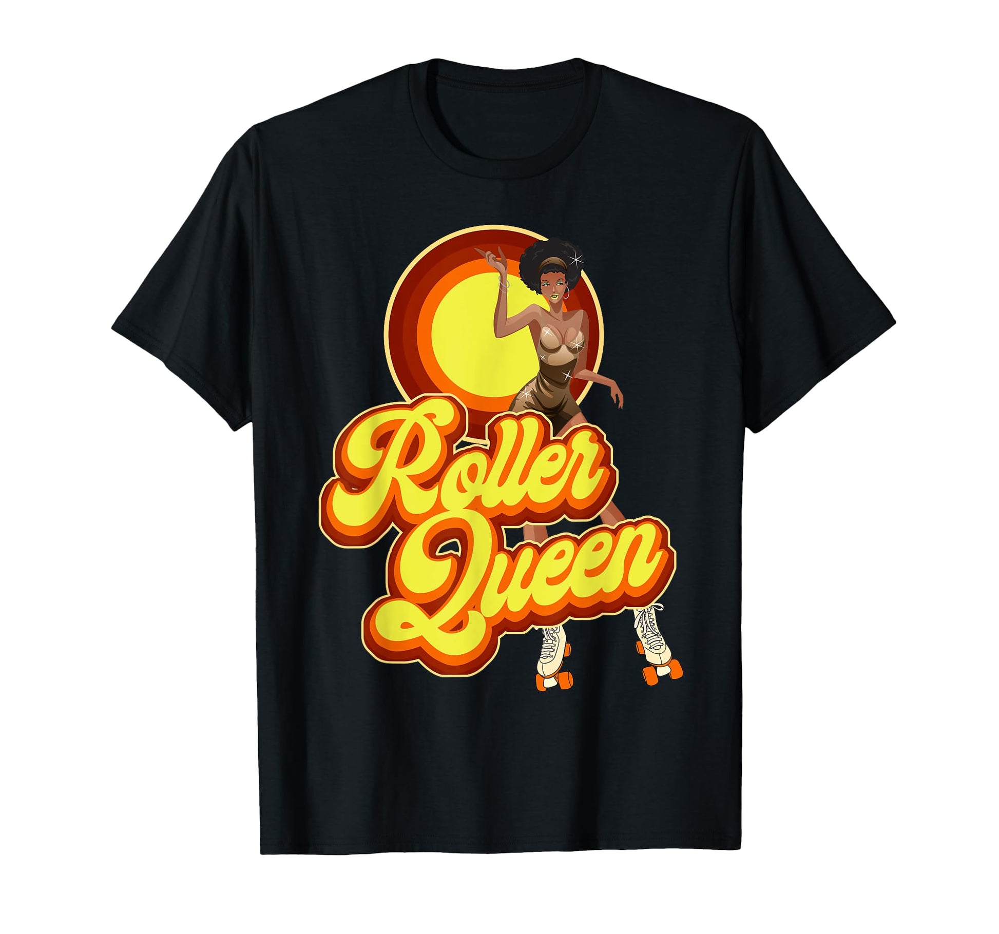 Roller Skating Skate 1970S Afro T-Shirt - Graphic Print Men Women - T-Shirt, Sweatshirt, Hoodie