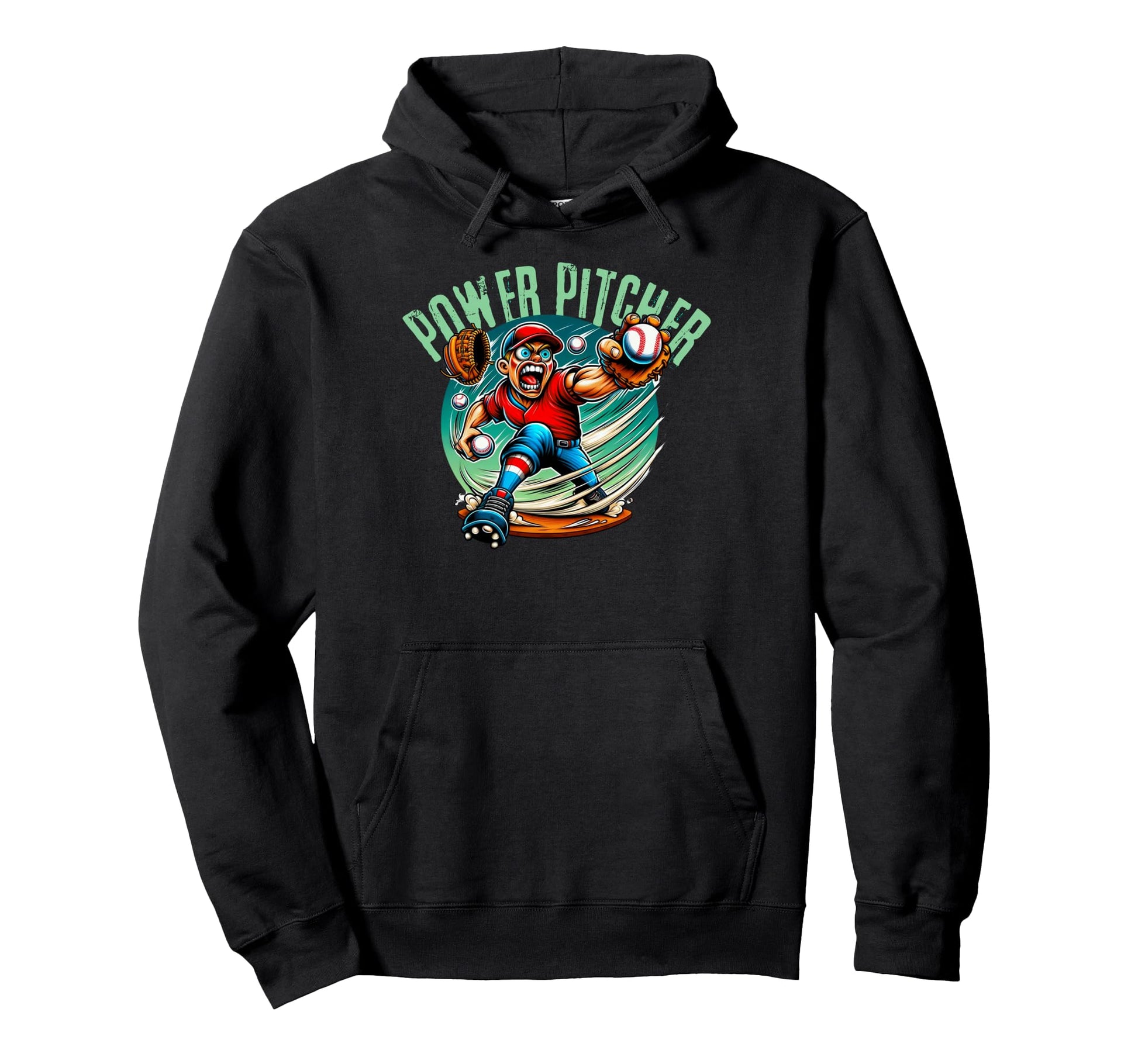 Power Pitcher Softball Baseball Hoodie - Aesthetic Graphic for Adults - T-Shirt, Sweatshirt, Hoodie