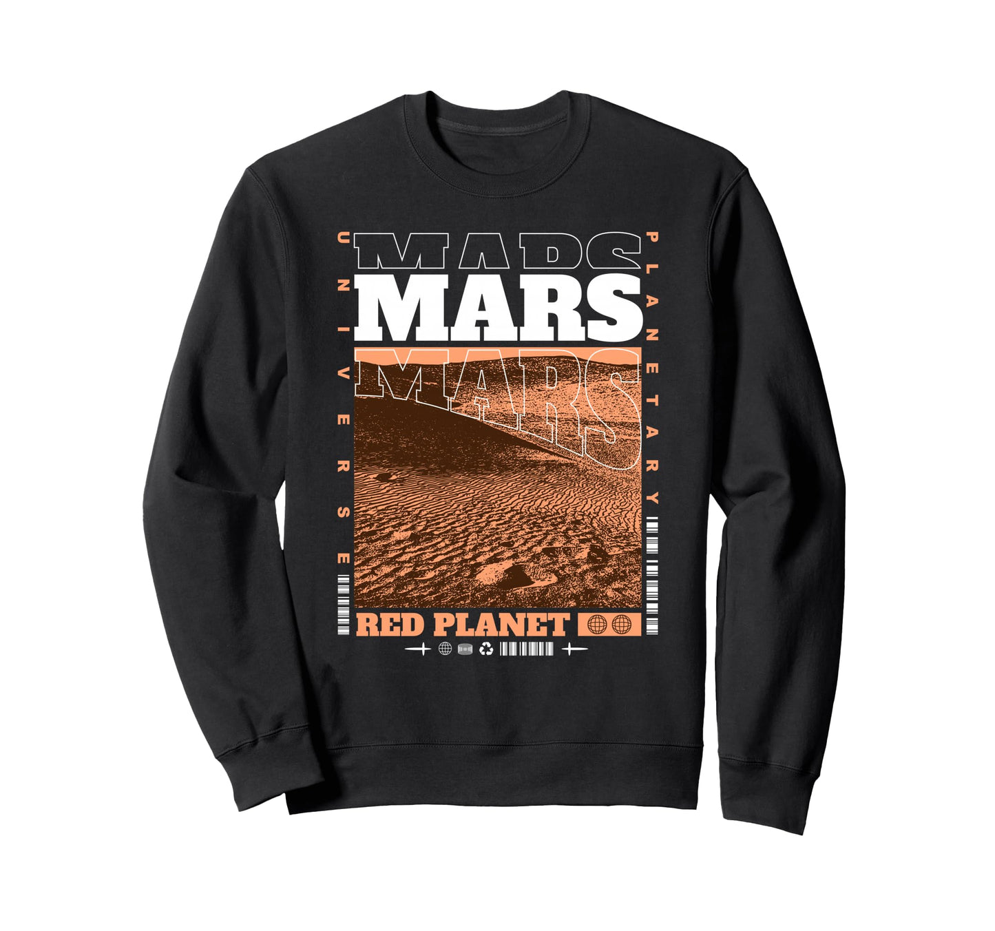 Y2K Mars Bold Urban Graffiti Sweatshirt - Trendy Graphic Men Women - T-Shirt, Sweatshirt, Hoodie