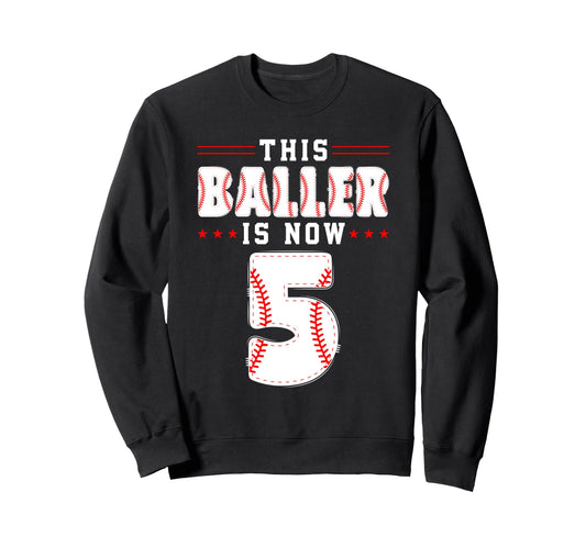 5Th Birthday Baseball Lover This Sweatshirt - Unique Graphic Men Women - T-Shirt, Sweatshirt, Hoodie
