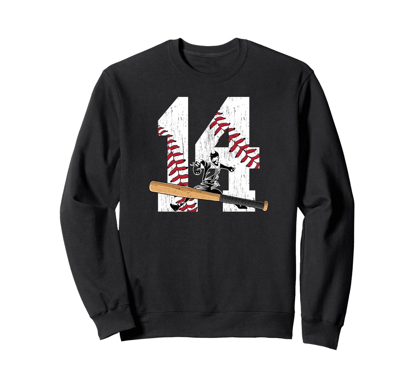 14Th Birthday Baseball Fourteen Year Sweatshirt - Minimalist Print Unisex - T-Shirt, Sweatshirt, Hoodie