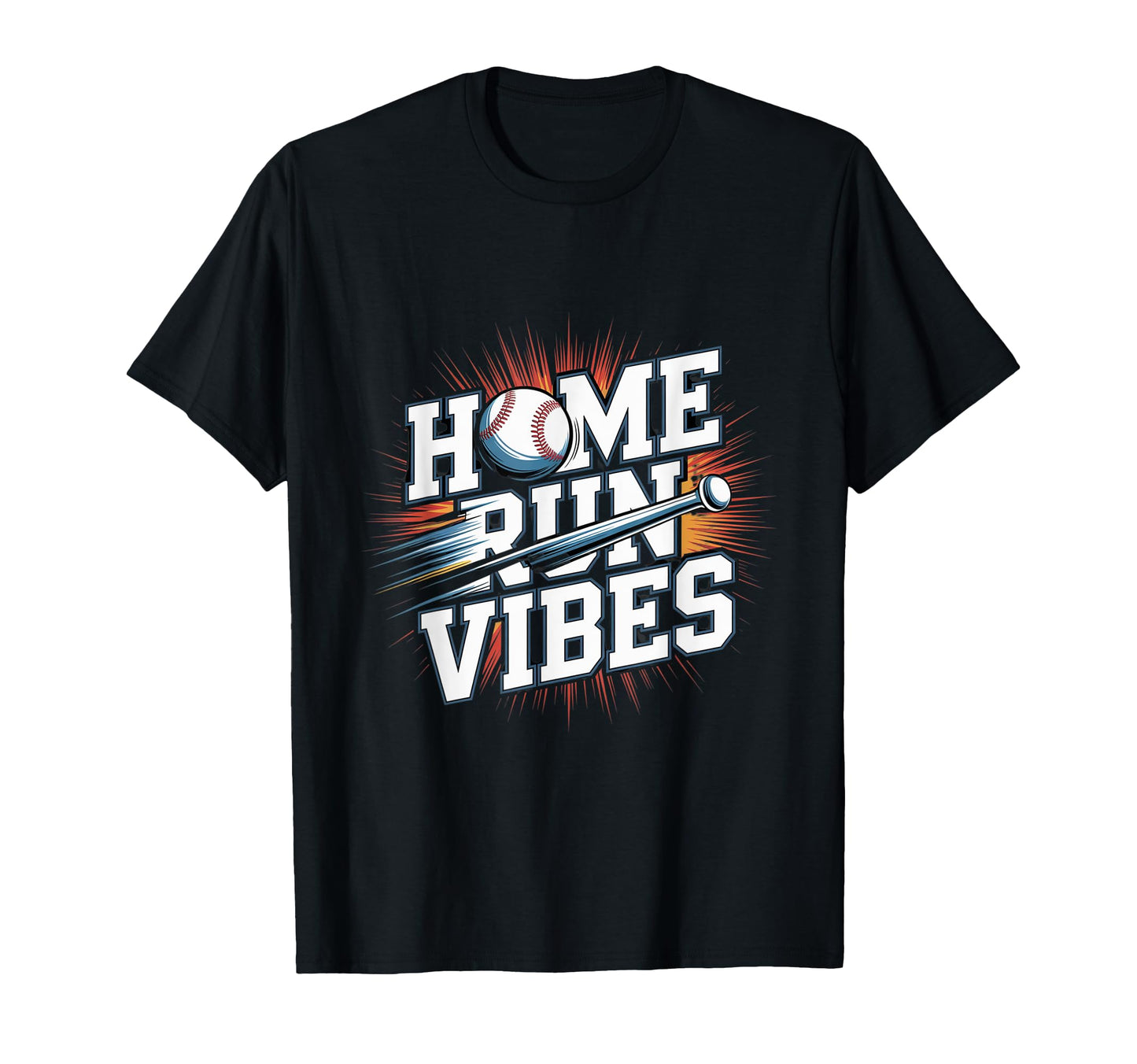 Home Run Vibes Baseball T-Shirt - Graphic Print Unisex - T-Shirt, Sweatshirt, Hoodie