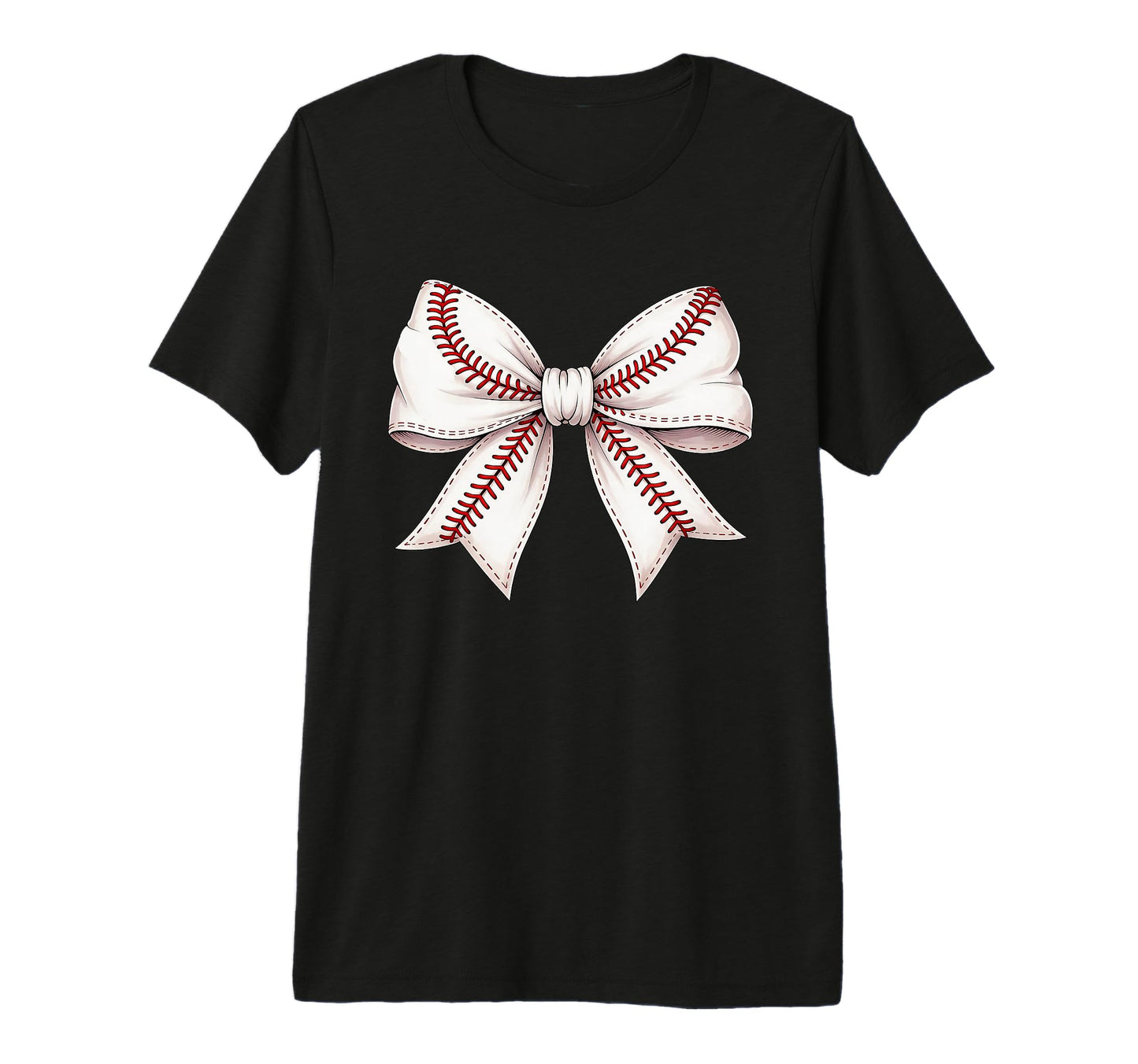 Baseball Bow Funny Baseball Mom Mama T-Shirt - Unique Graphic Unisex - T-Shirt, Sweatshirt, Hoodie
