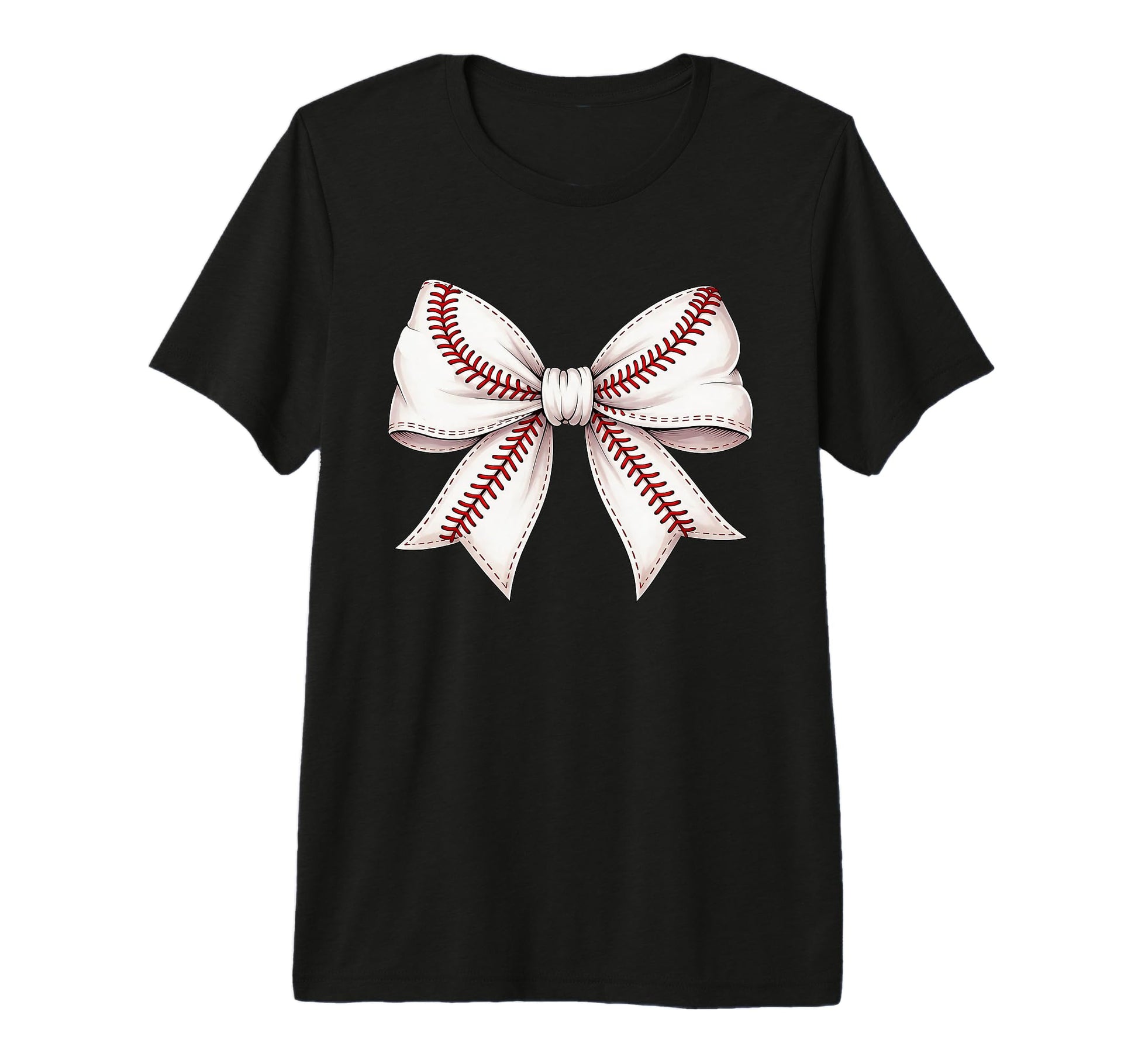 Baseball Bow Funny Baseball Mom Mama T-Shirt - Unique Graphic Unisex - T-Shirt, Sweatshirt, Hoodie