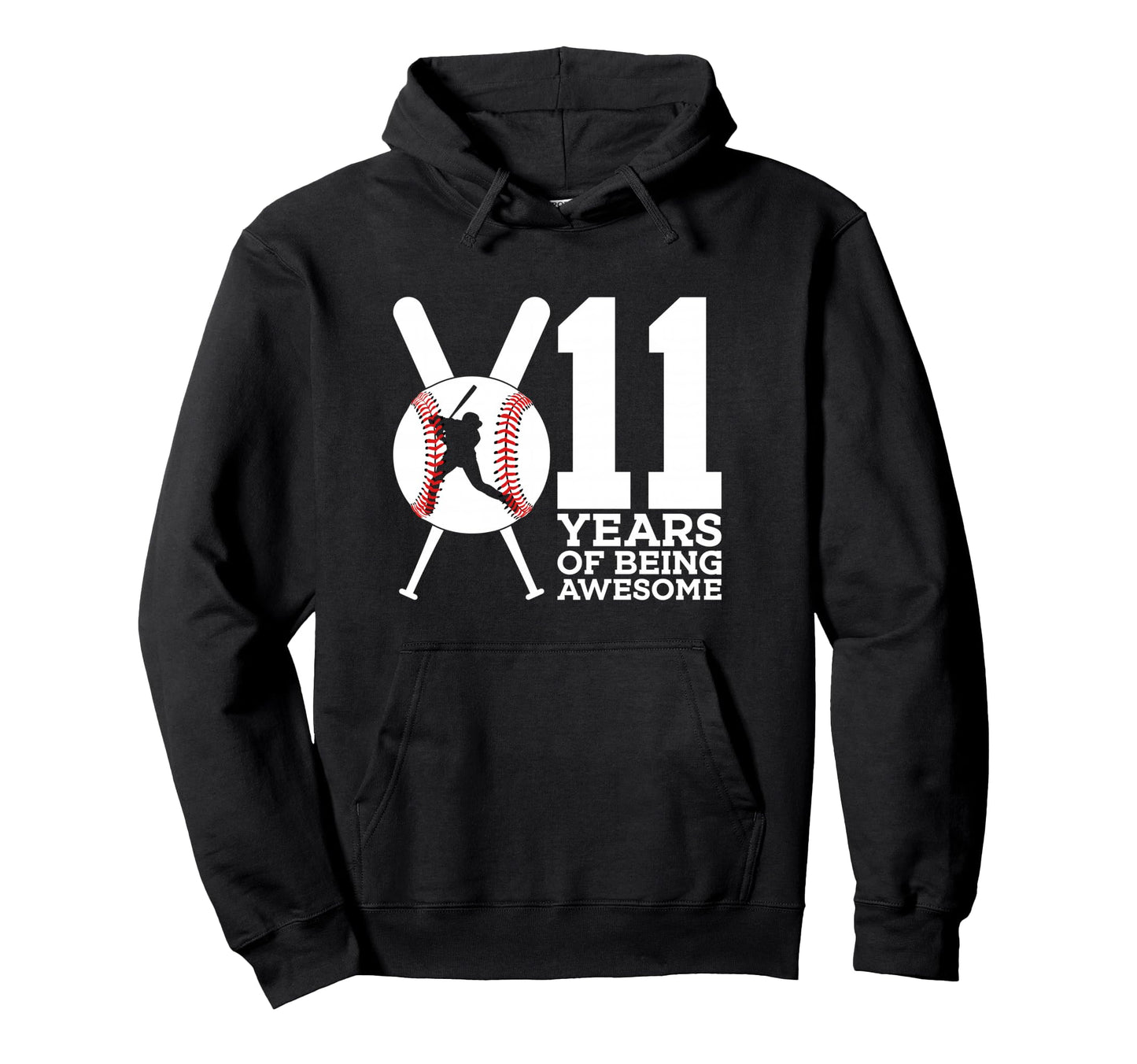11 Years Being Awesome Baseball 11Th Hoodie - Trendy Graphic for Adults - T-Shirt, Sweatshirt, Hoodie