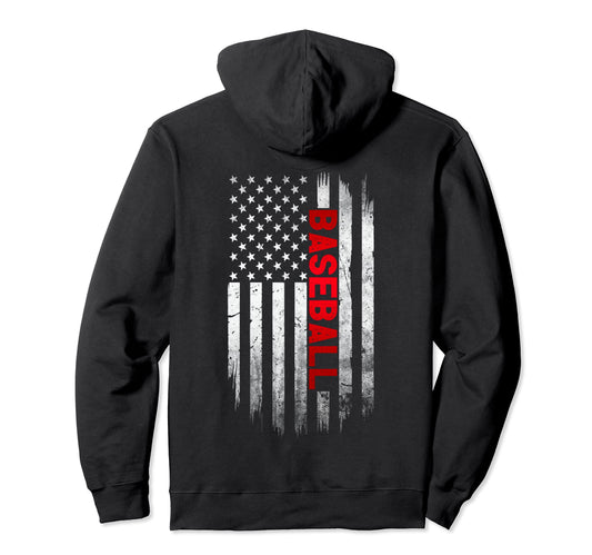 American Flag Baseball Team Gifts Hoodie - Streetwear Style Unisex - T-Shirt, Sweatshirt, Hoodie