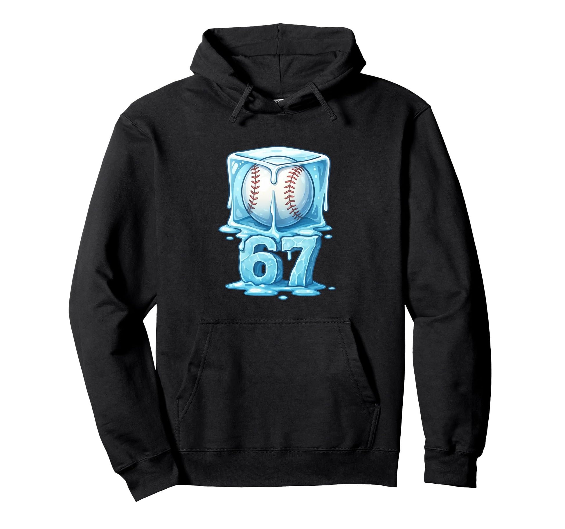 6 7 Baseball Drip Art Funny Birthday Six Hoodie - Unique Graphic Unisex - T-Shirt, Sweatshirt, Hoodie