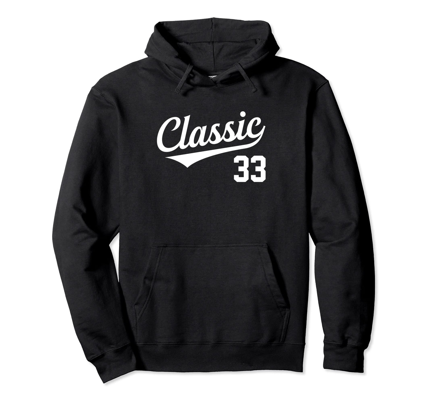 Baseball Jersey Birthday Age 33 Hoodie - Trendy Graphic for Adults - T-Shirt, Sweatshirt, Hoodie