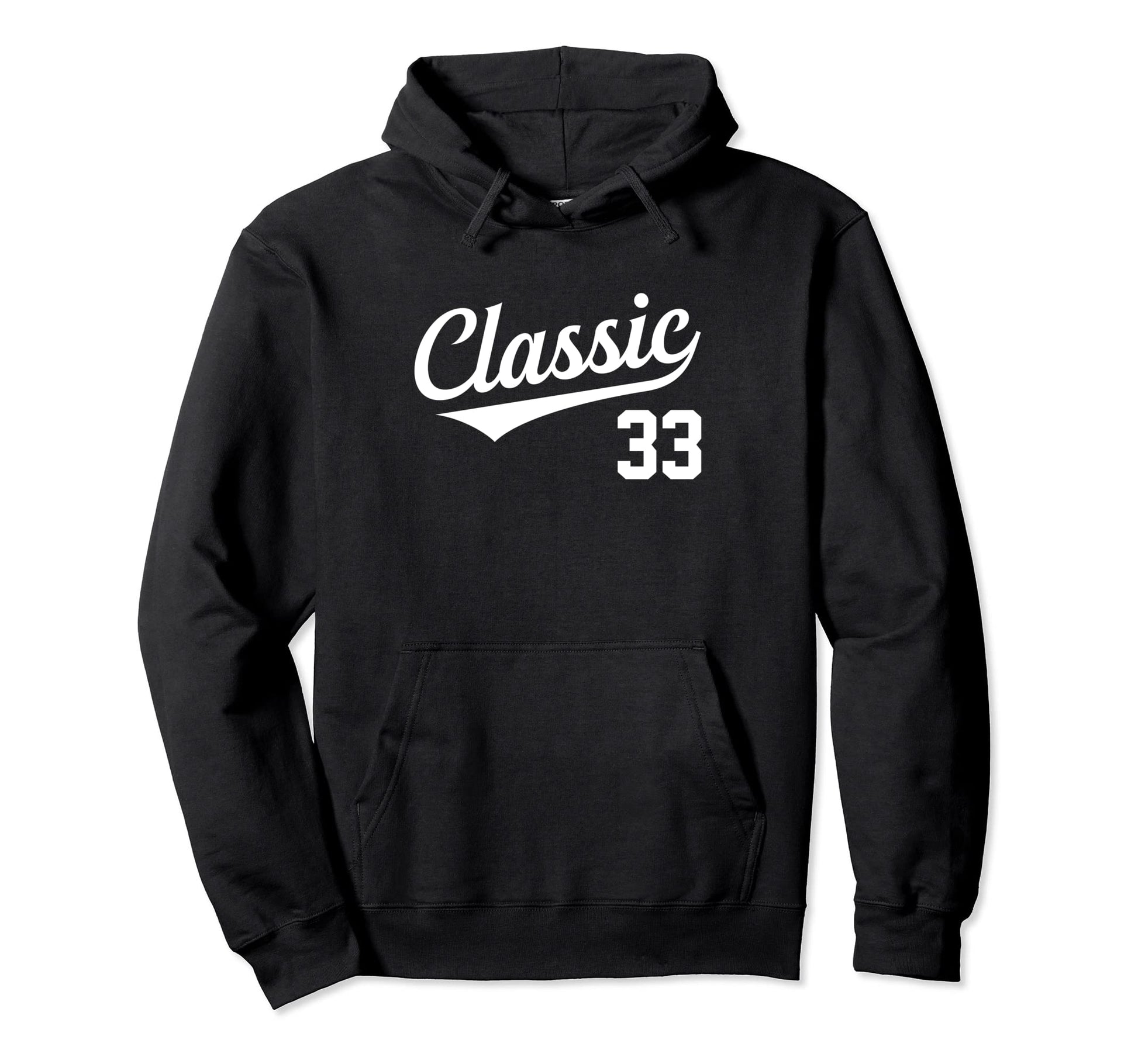 Baseball Jersey Birthday Age 33 Hoodie - Trendy Graphic for Adults - T-Shirt, Sweatshirt, Hoodie