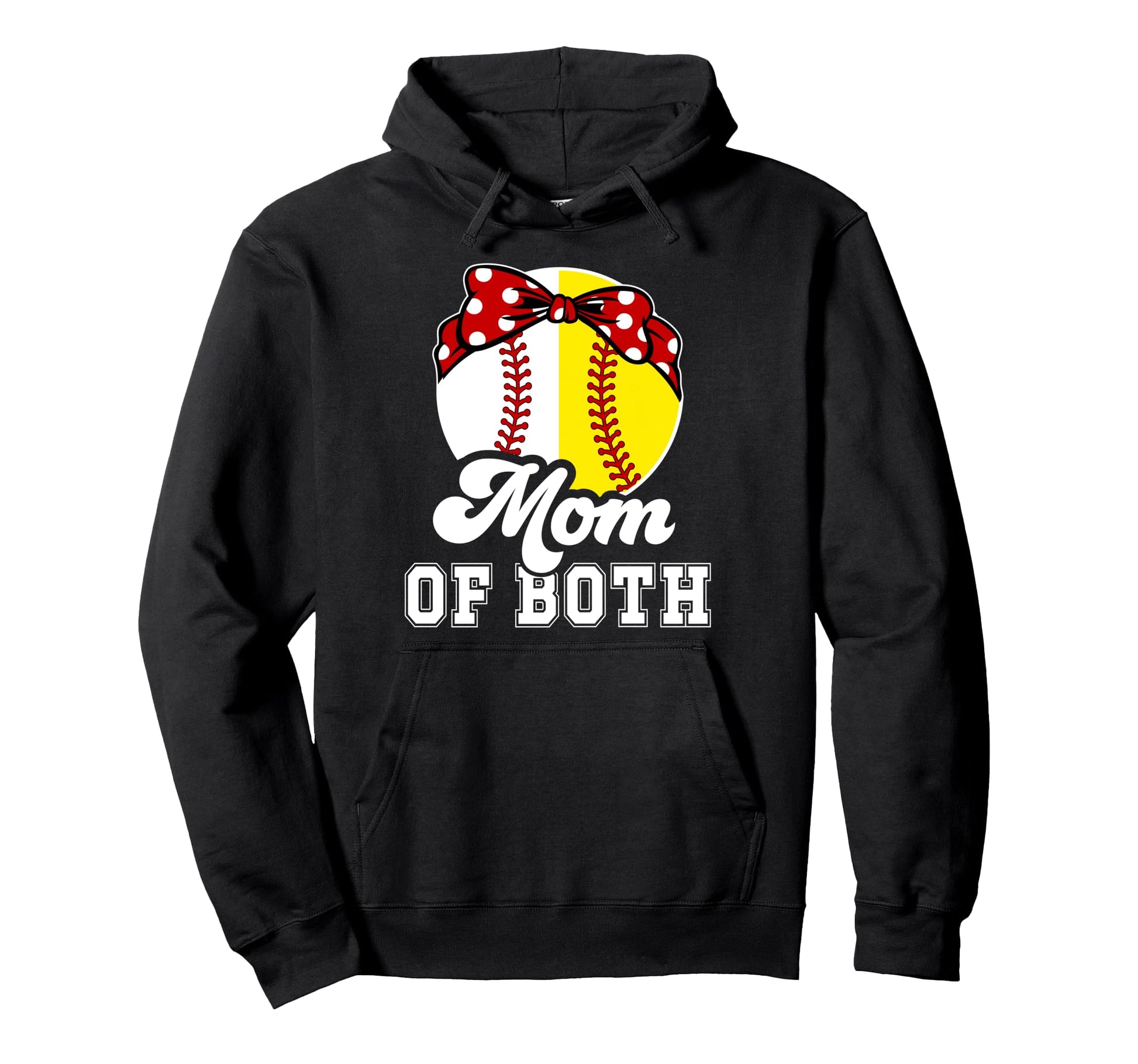 Mom Both Coquette Softball Baseball Hoodie - Minimalist Print for Adults - T-Shirt, Sweatshirt, Hoodie