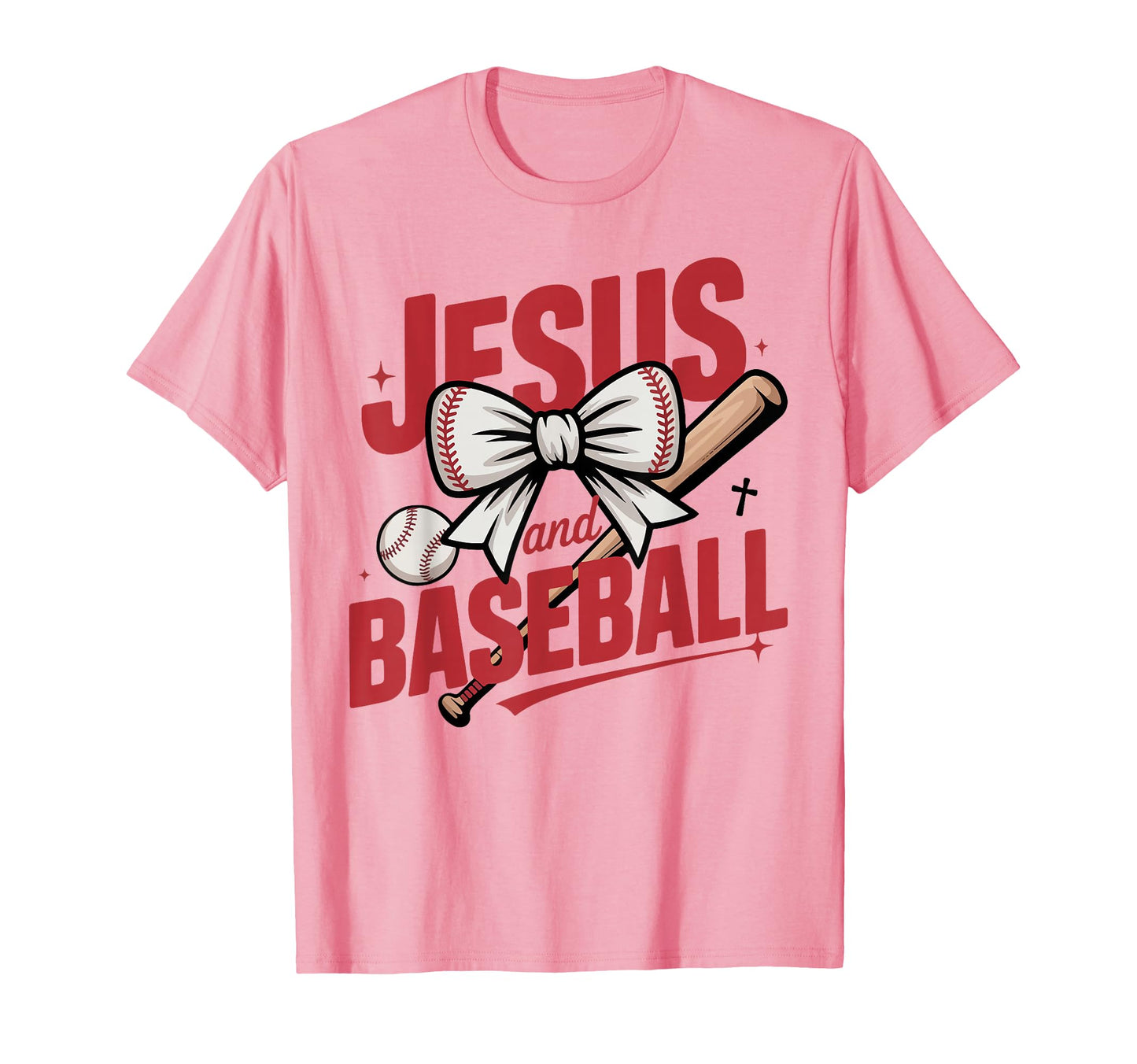 Jesus And Baseball Coquette Christian T-Shirt - Unique Graphic Unisex - T-Shirt, Sweatshirt, Hoodie
