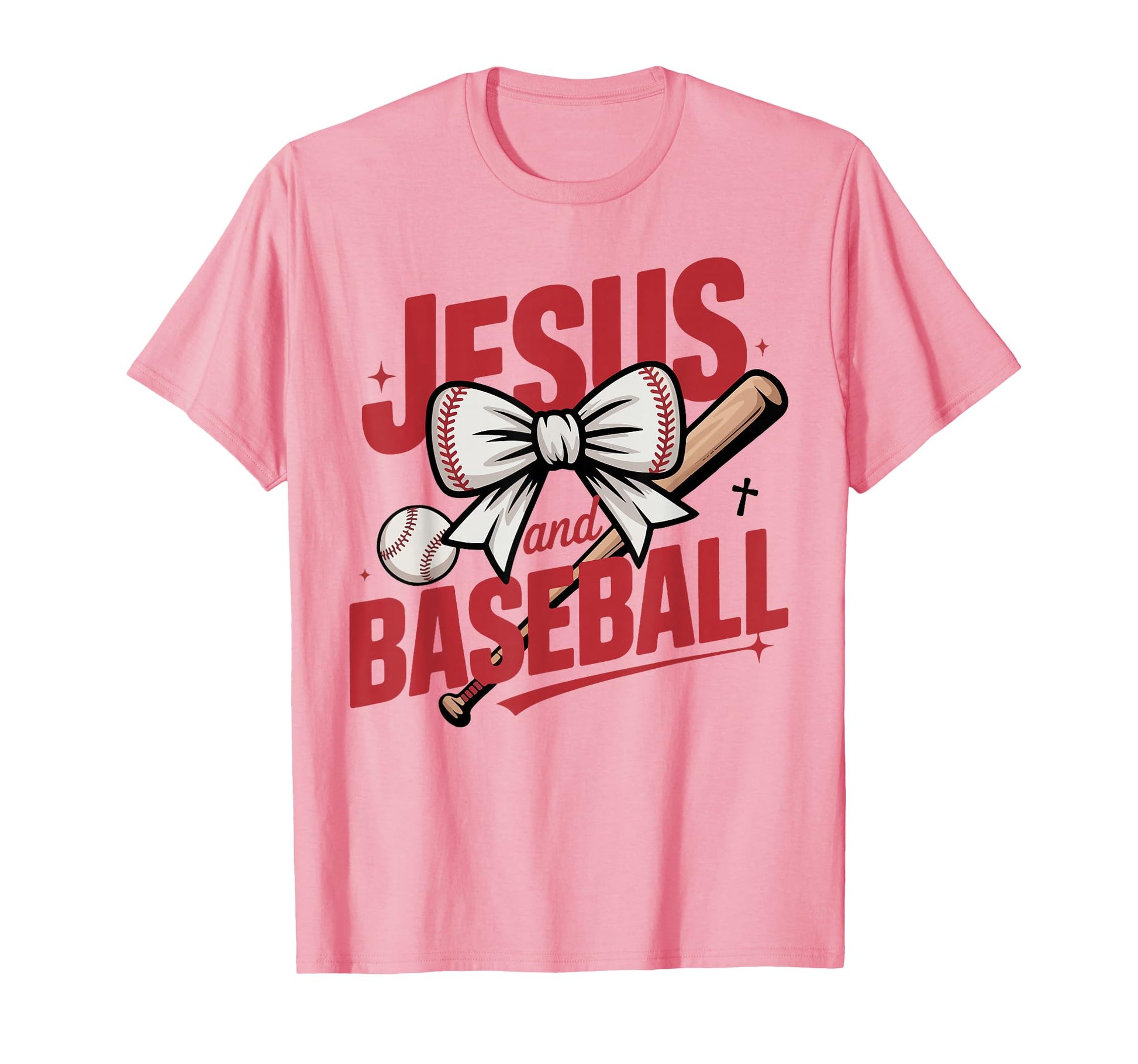 Jesus And Baseball Coquette Christian T-Shirt - Unique Graphic Unisex - T-Shirt, Sweatshirt, Hoodie