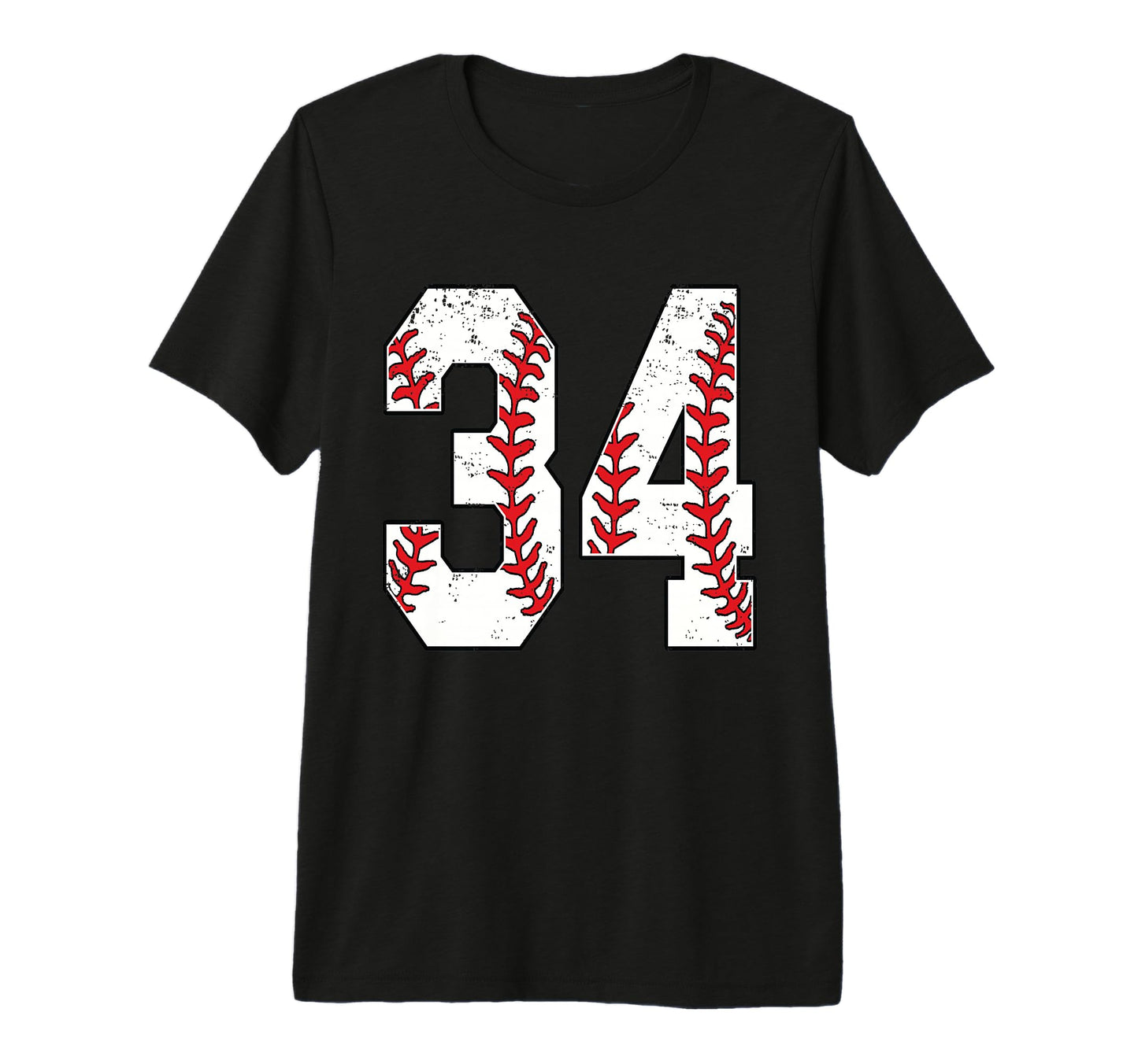 Number 34 Baseball 34 Jersey Number T-Shirt - Custom Art Print Men Women - T-Shirt, Sweatshirt, Hoodie