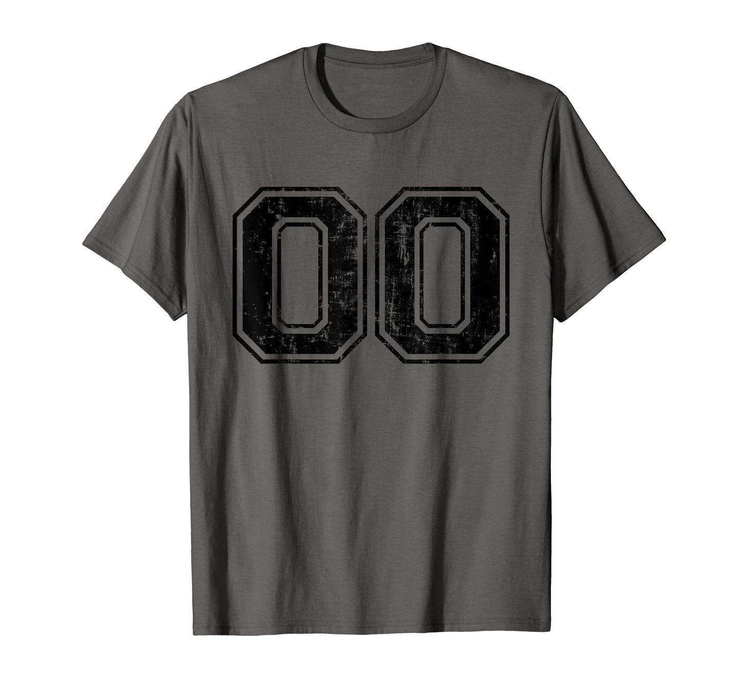 Number 00 Zero Varsity Distressed T-Shirt - Aesthetic Graphic Men Women - T-Shirt, Sweatshirt, Hoodie