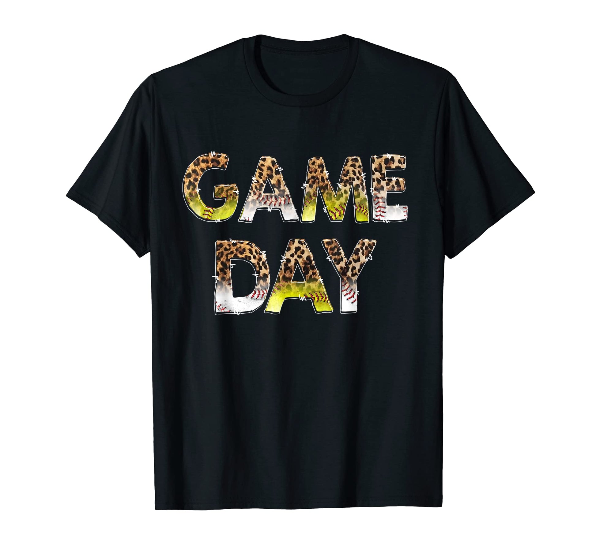 Game Day Softball Mom Softball Leopard T-Shirt - Trendy Graphic Unisex - T-Shirt, Sweatshirt, Hoodie