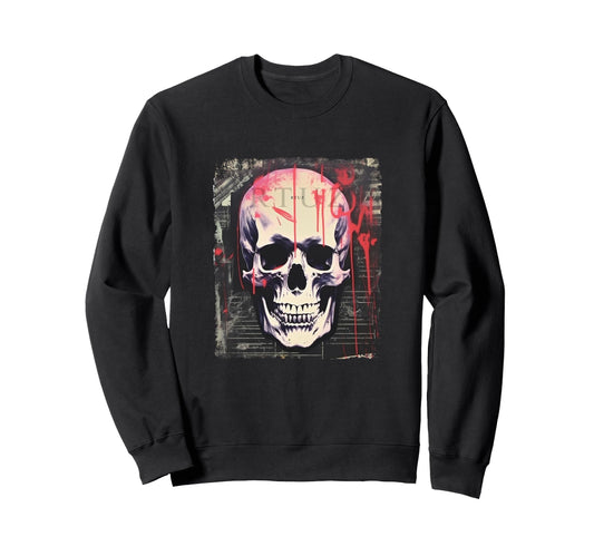 Aesthetic Streetwear Skull Sweatshirt - Aesthetic Graphic for Adults - T-Shirt, Sweatshirt, Hoodie