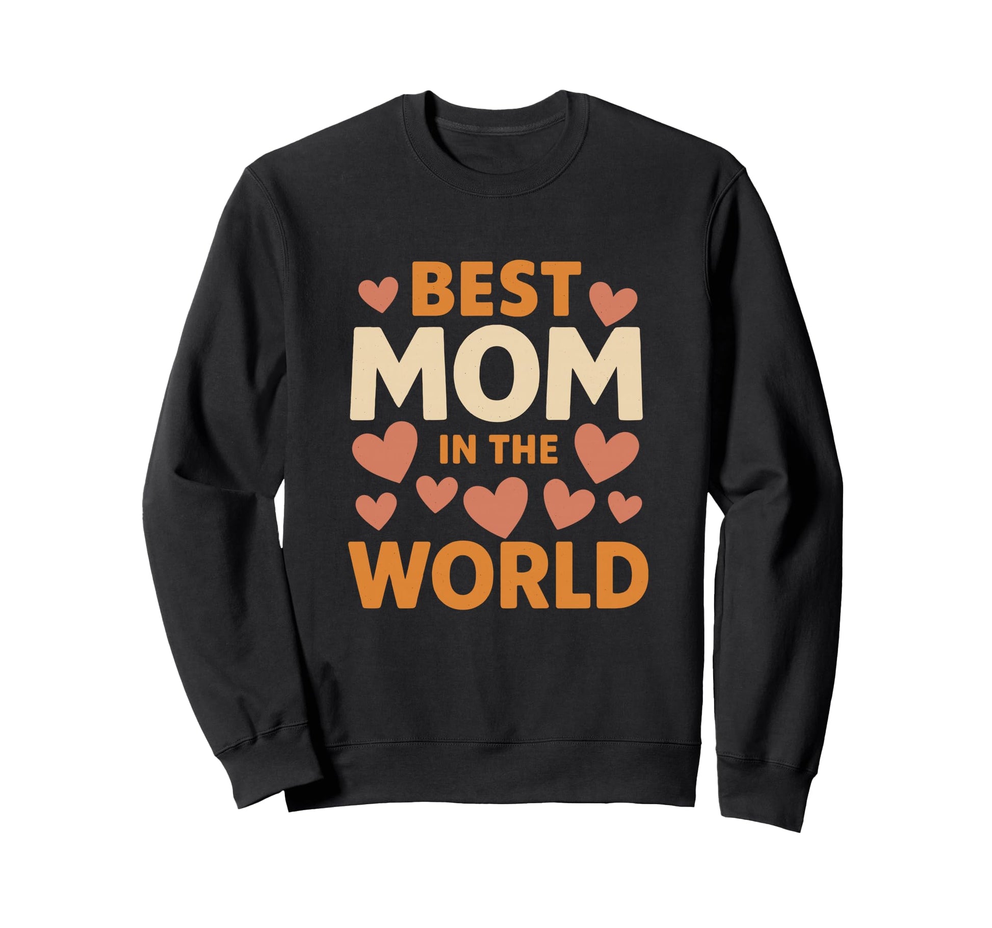 Best Mom World Heart Typography Sweatshirt - Minimalist Print for Adults - T-Shirt, Sweatshirt, Hoodie
