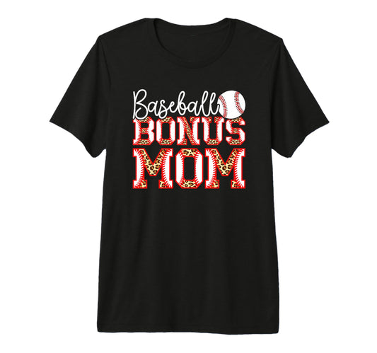 Baseball Bonus Mom Leopard Tri Blend T-Shirt - Aesthetic Graphic Unisex - T-Shirt, Sweatshirt, Hoodie
