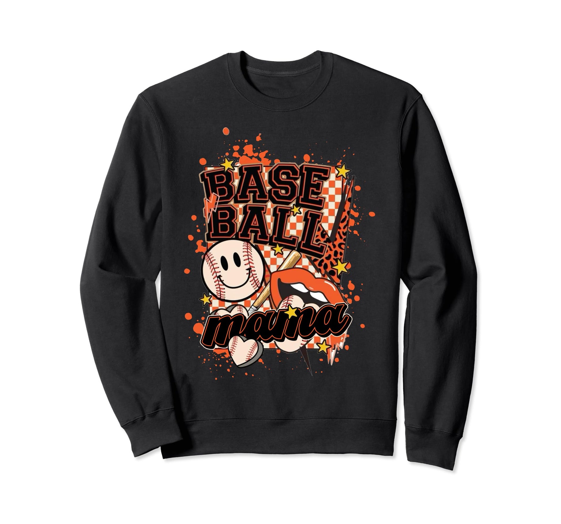 Softball Baseball Mama Mom Sweatshirt - Fun Novelty Design for Adults - T-Shirt, Sweatshirt, Hoodie