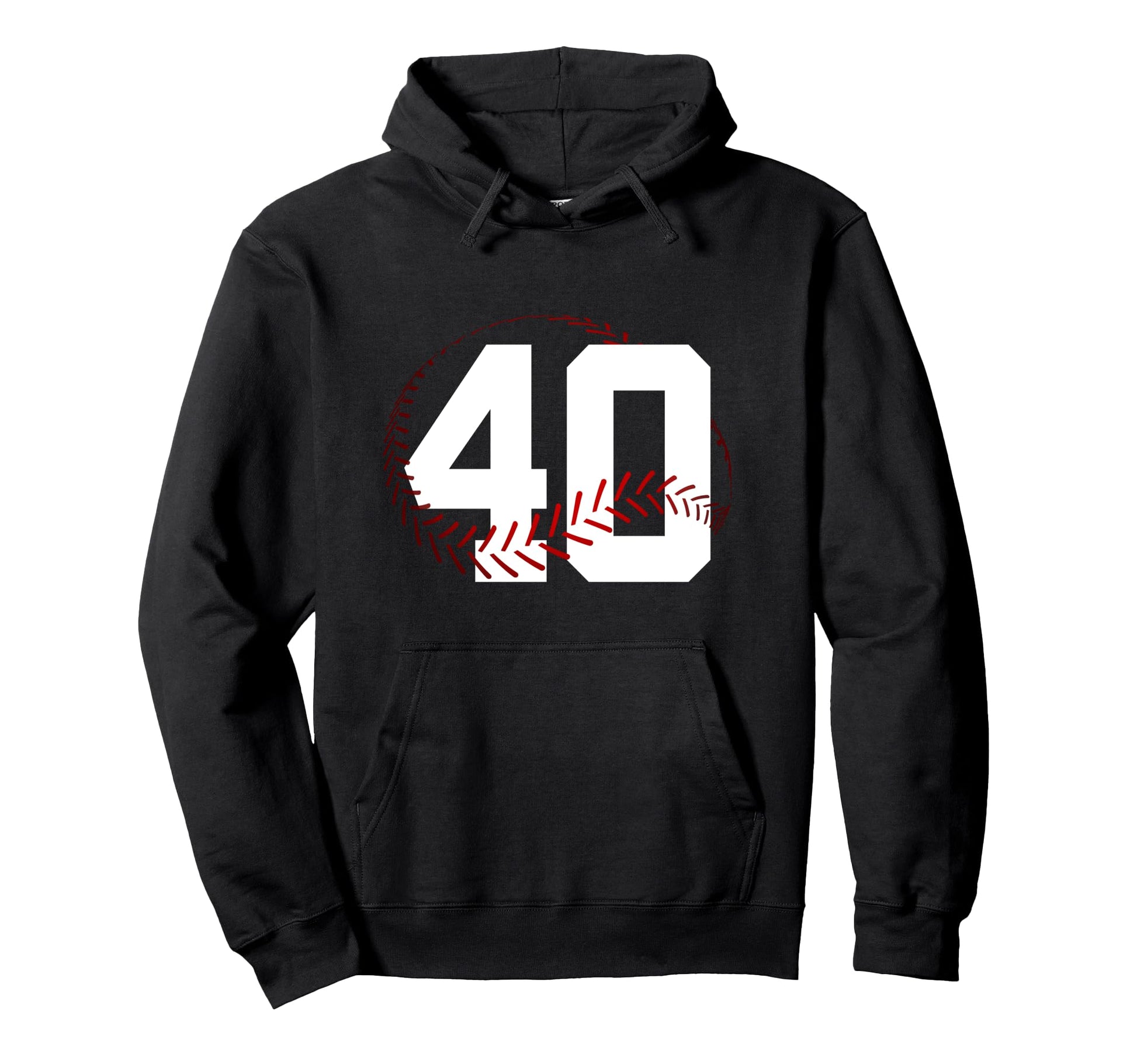 Number 40 Years Baseball 40Th Birthday Hoodie - Aesthetic Graphic Unisex - T-Shirt, Sweatshirt, Hoodie