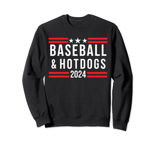 Baseball Hotdogs 2024 Baseball Game Sweatshirt - Fun Novelty Design Unisex - T-Shirt, Sweatshirt, Hoodie