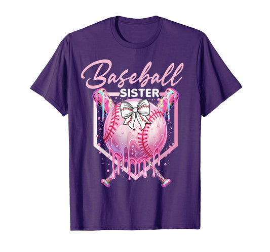 Baseball Drip Sister Bow Lil Sis Ice T-Shirt - Aesthetic Graphic Unisex - T-Shirt, Sweatshirt, Hoodie