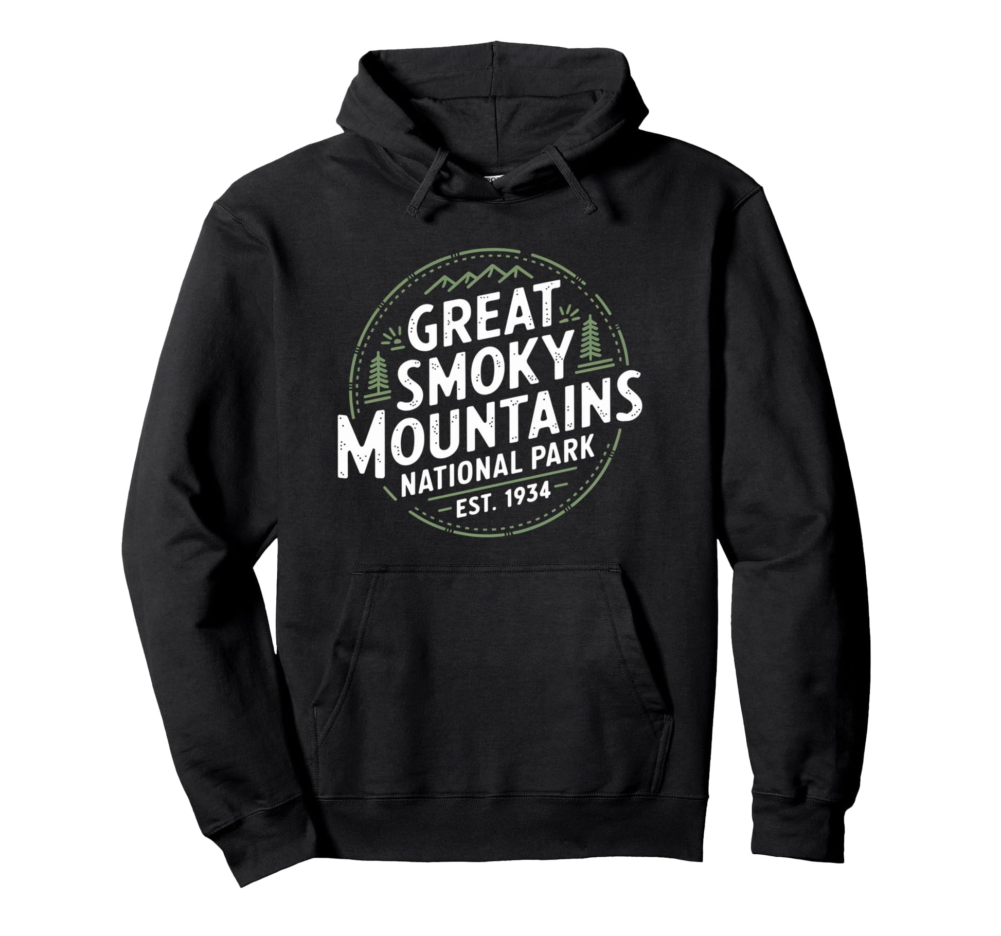 Great Smoky Mountains National Park Circle Hoodie - Trendy Graphic Unisex - T-Shirt, Sweatshirt, Hoodie