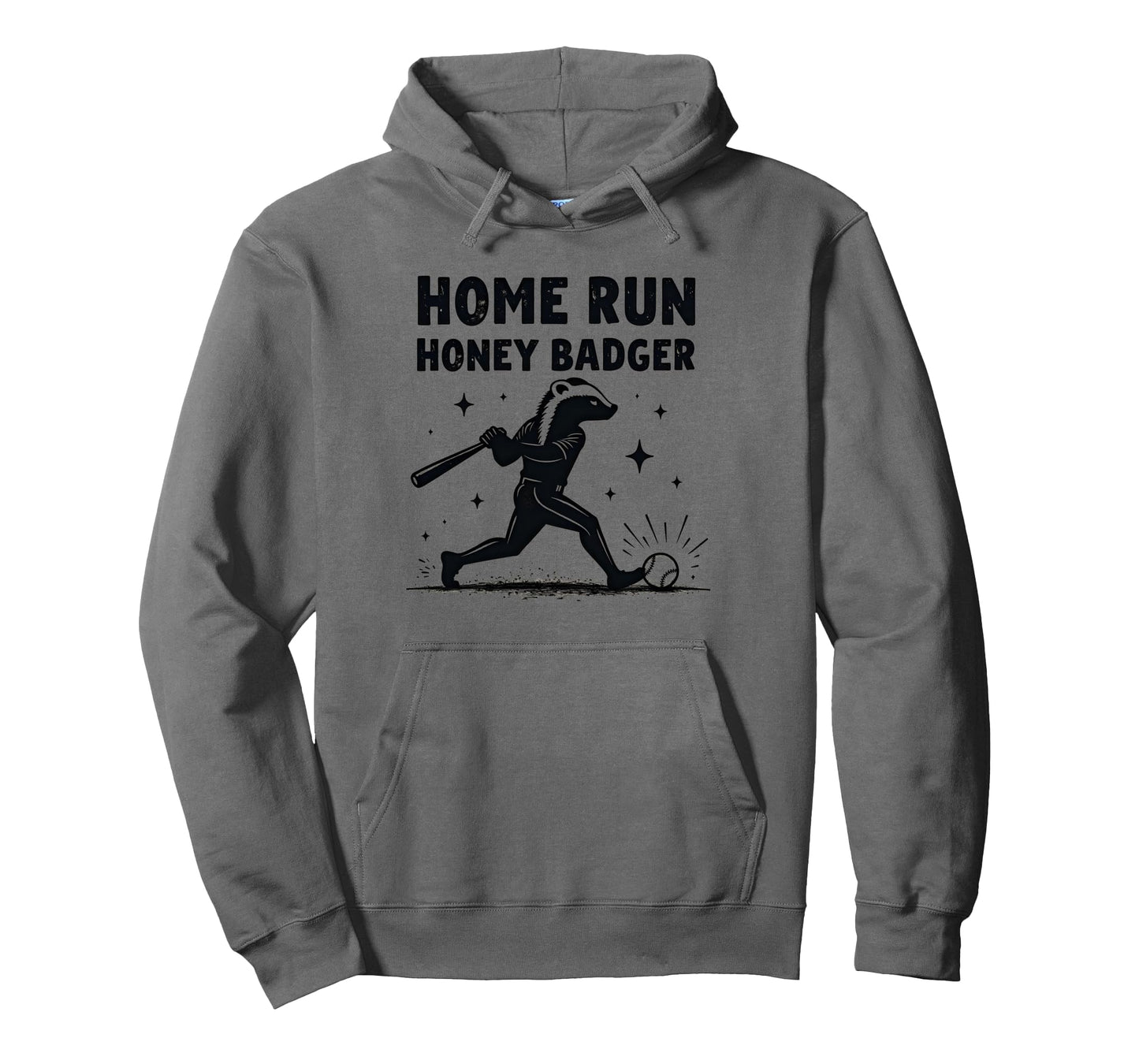 Home Run Honey Badger Womens Hoodie - Fun Novelty Design for Adults - T-Shirt, Sweatshirt, Hoodie
