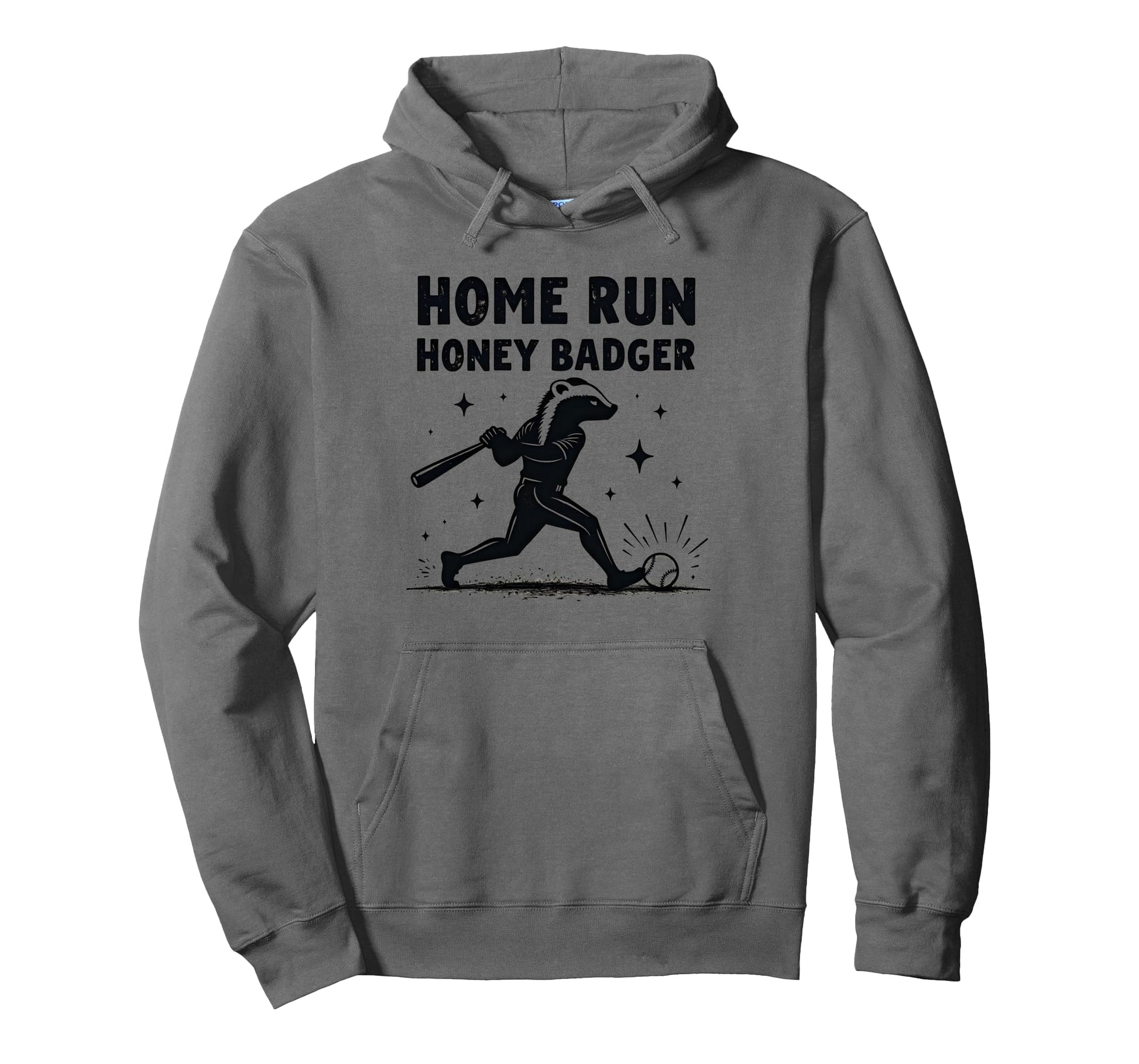 Home Run Honey Badger Womens Hoodie - Fun Novelty Design for Adults - T-Shirt, Sweatshirt, Hoodie