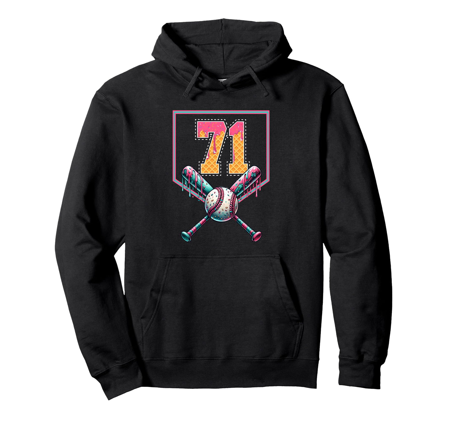 Baseball Drip Number 71 Player Or 71St Hoodie - Novelty Apparel Men Women - T-Shirt, Sweatshirt, Hoodie