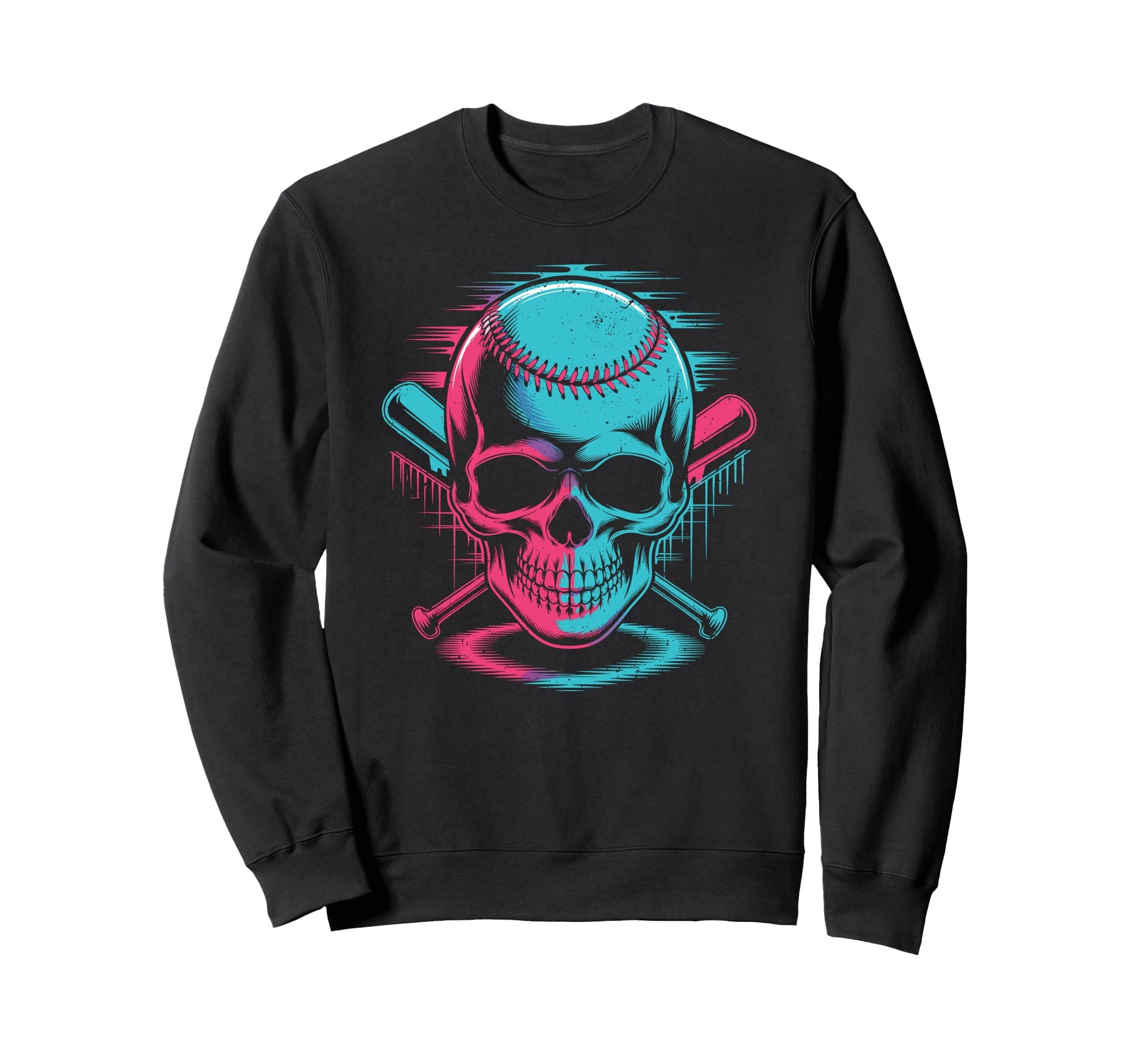 Respect Drip Baseball Skull Sweatshirt - Aesthetic Graphic Men Women - T-Shirt, Sweatshirt, Hoodie