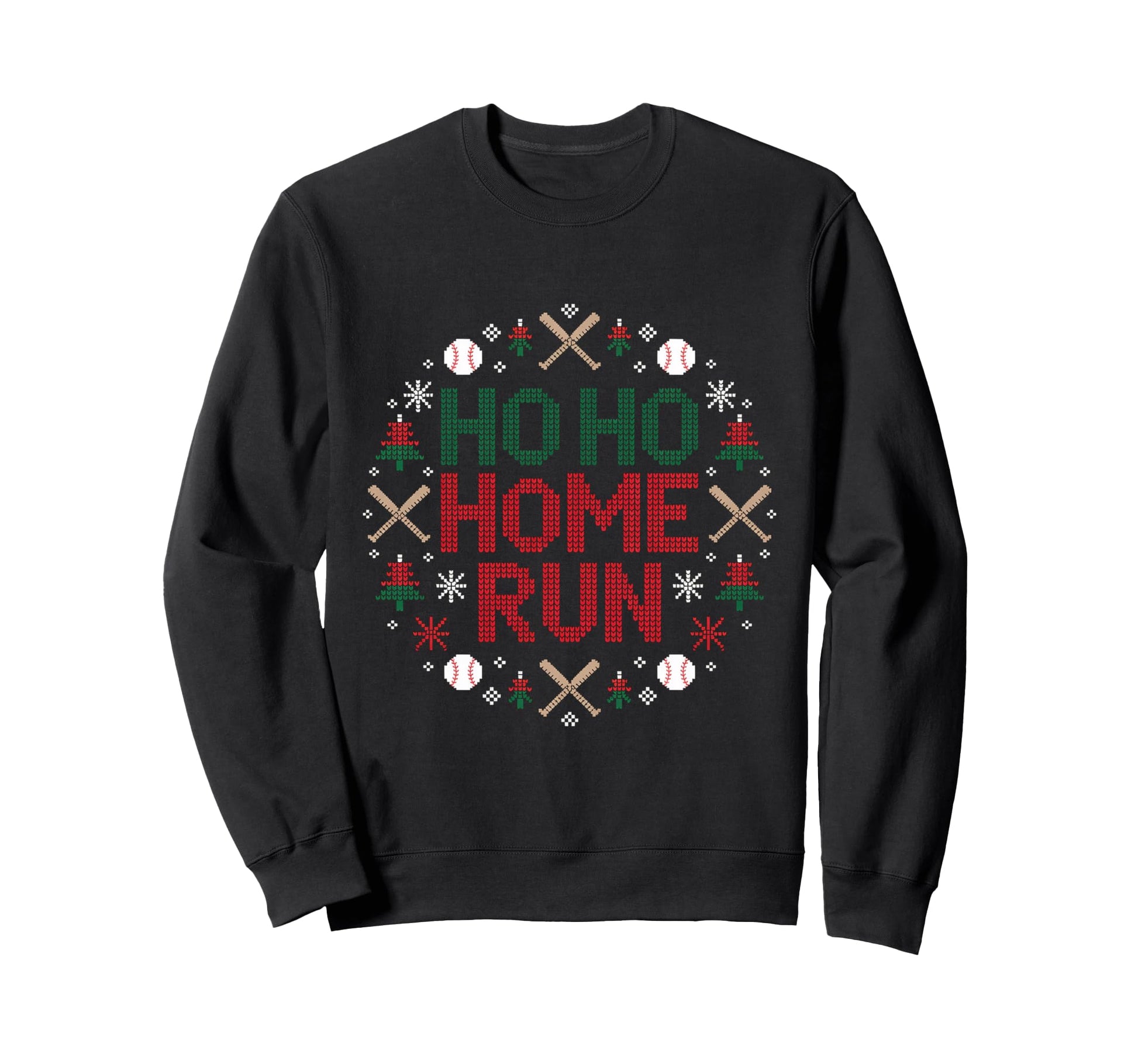Ho Ho Home Run Baseball Sweatshirt - Custom Art Print for Adults - T-Shirt, Sweatshirt, Hoodie