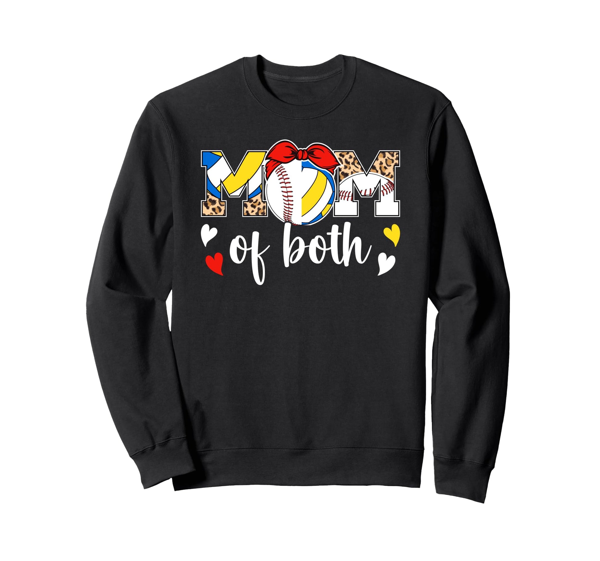 Mom Both Leopard Volleyball Sweatshirt - Aesthetic Graphic Men Women - T-Shirt, Sweatshirt, Hoodie