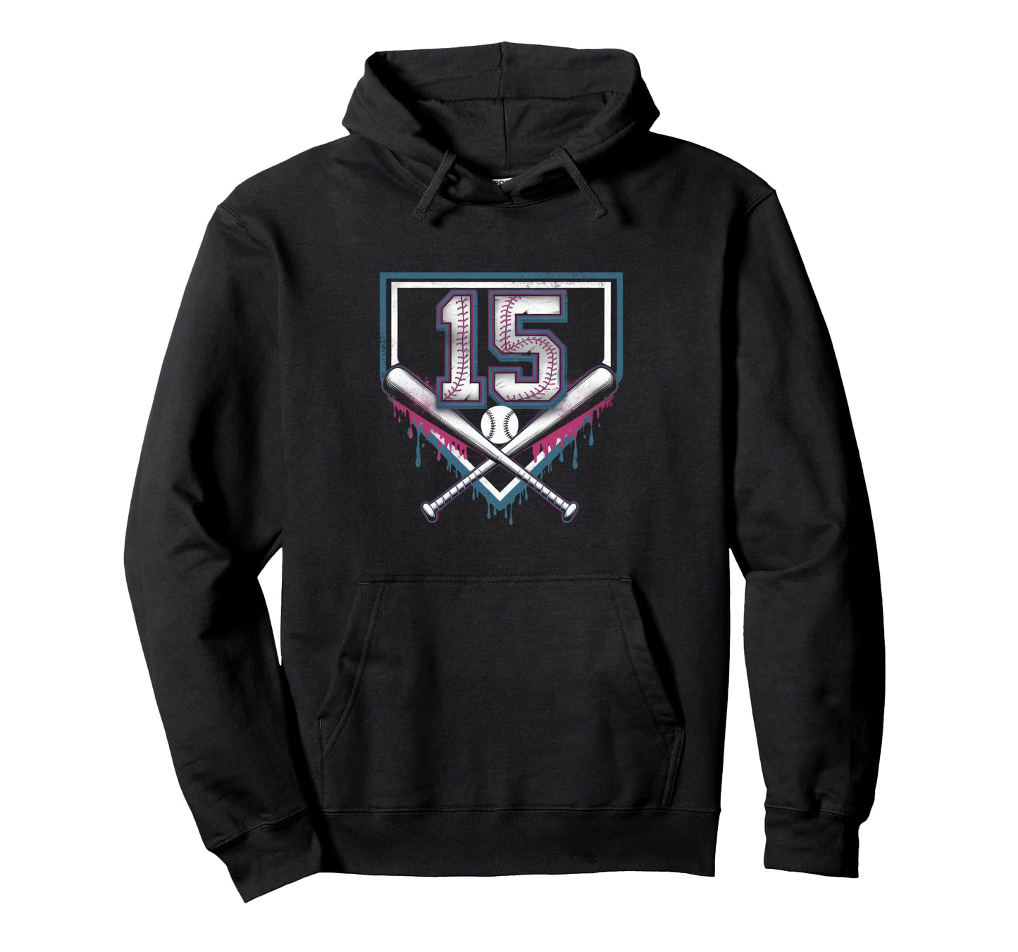 15Th Birthday Baseball Home Ice Hoodie - Casual Everyday Wear Men Women - T-Shirt, Sweatshirt, Hoodie