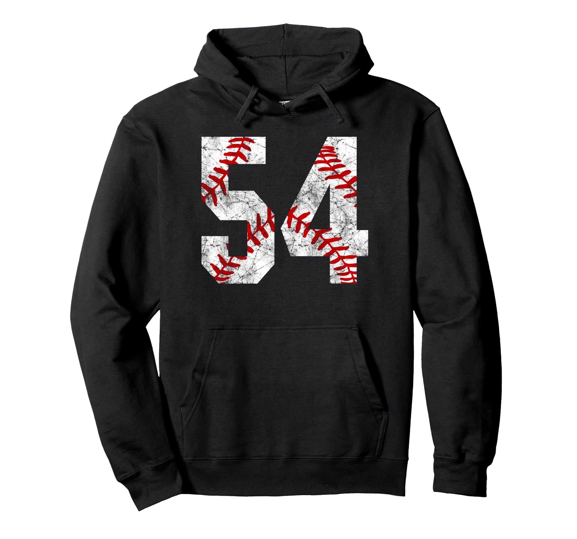 Distressed Baseball Number 54 Jersey Hoodie - Streetwear Style Men Women - T-Shirt, Sweatshirt, Hoodie
