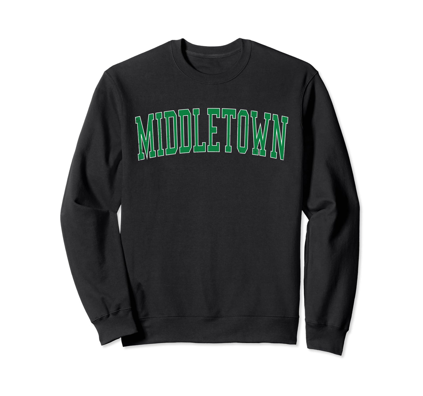 Middletown De Distressed Green Sweatshirt - Trendy Graphic Men Women - T-Shirt, Sweatshirt, Hoodie