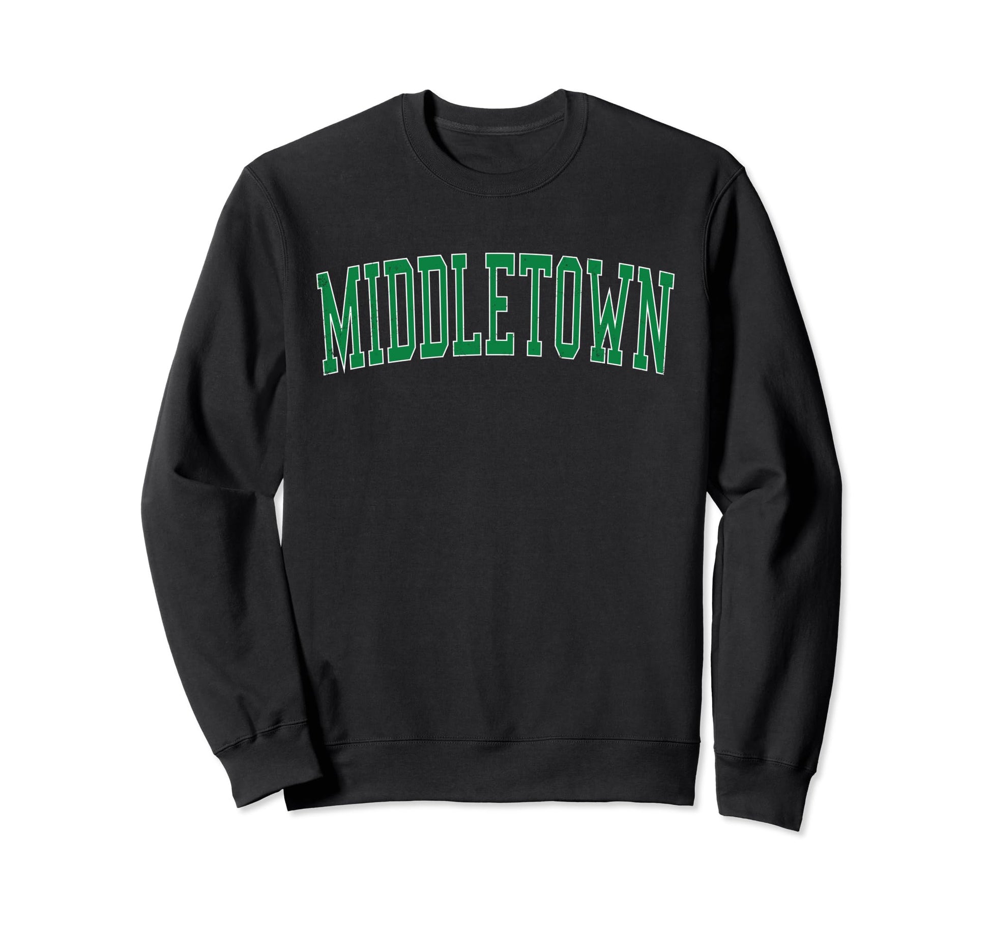 Middletown De Distressed Green Sweatshirt - Trendy Graphic Men Women - T-Shirt, Sweatshirt, Hoodie
