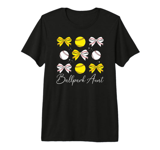 Ballpark Aunt Coquette Softball Baseball T-Shirt - Novelty Apparel Unisex - T-Shirt, Sweatshirt, Hoodie