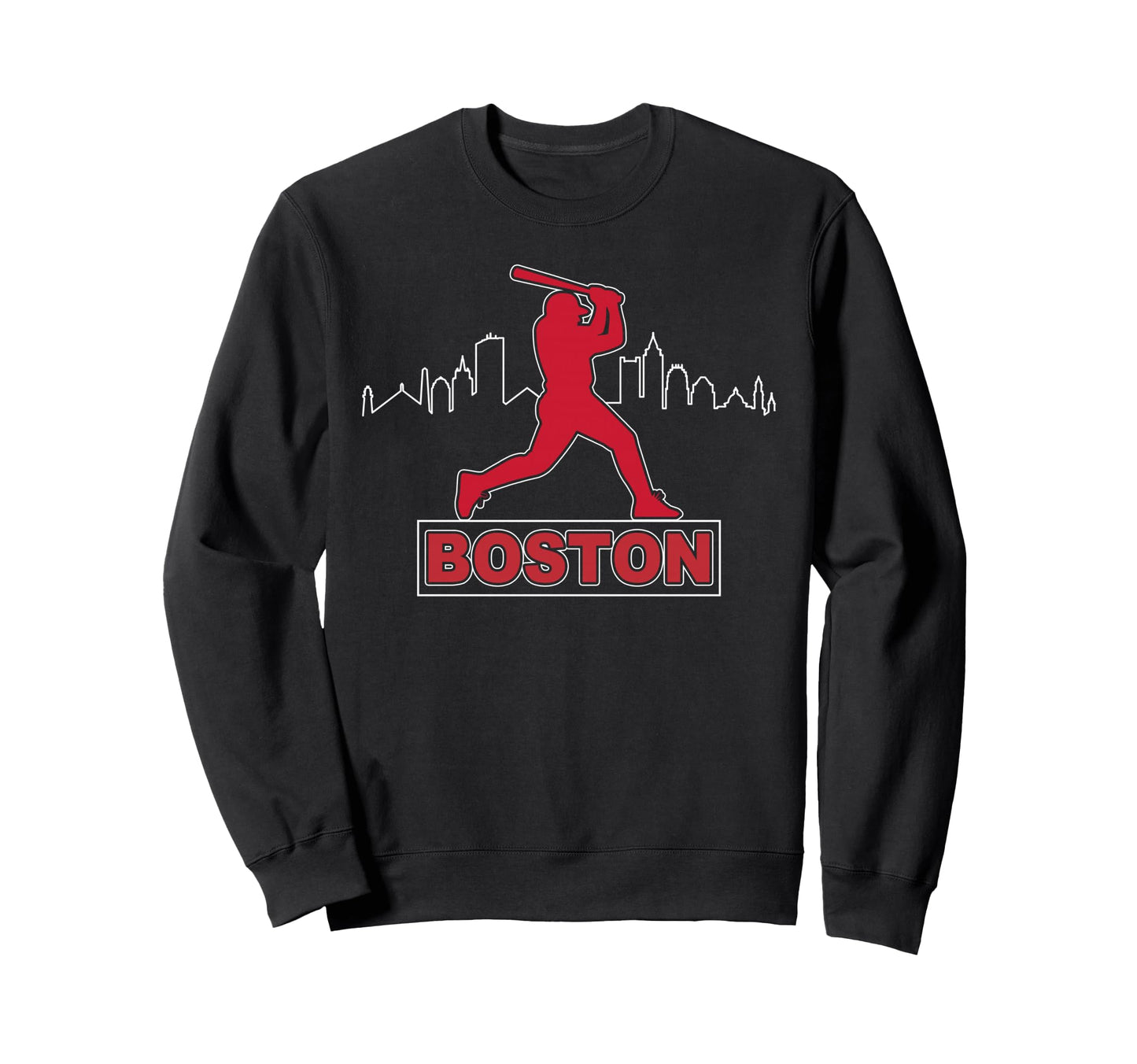 Boston Lovers Skyline Baseball Sweatshirt - Trendy Graphic for Adults - T-Shirt, Sweatshirt, Hoodie