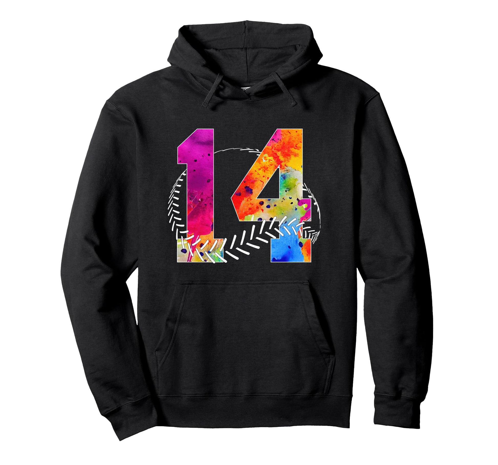 Number 14 Years Baseball 14Th Birthday Hoodie - Streetwear Style Unisex - T-Shirt, Sweatshirt, Hoodie