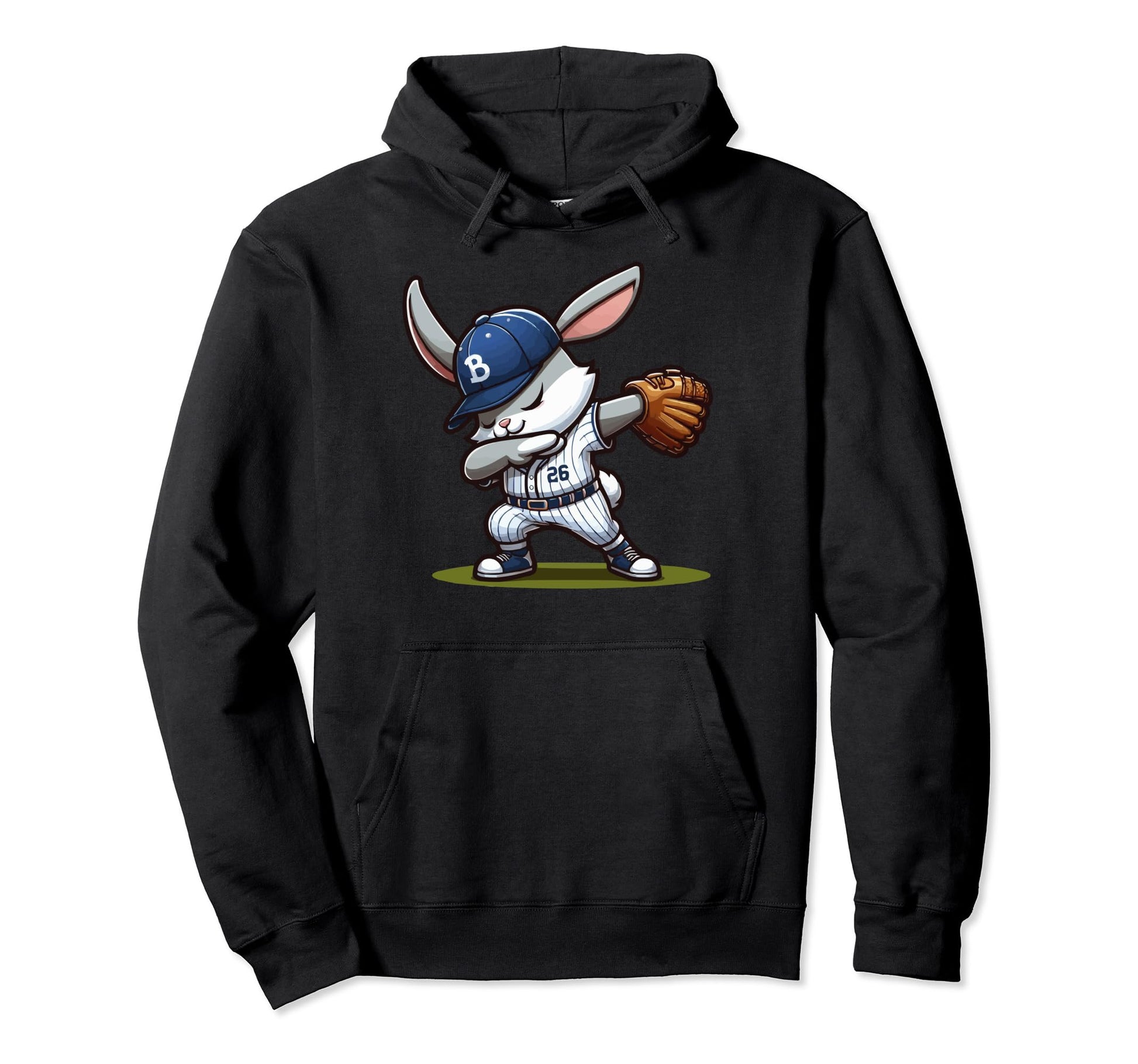 Baseball Player Easter Bunny Dabbing Hoodie - Aesthetic Graphic Men Women - T-Shirt, Sweatshirt, Hoodie