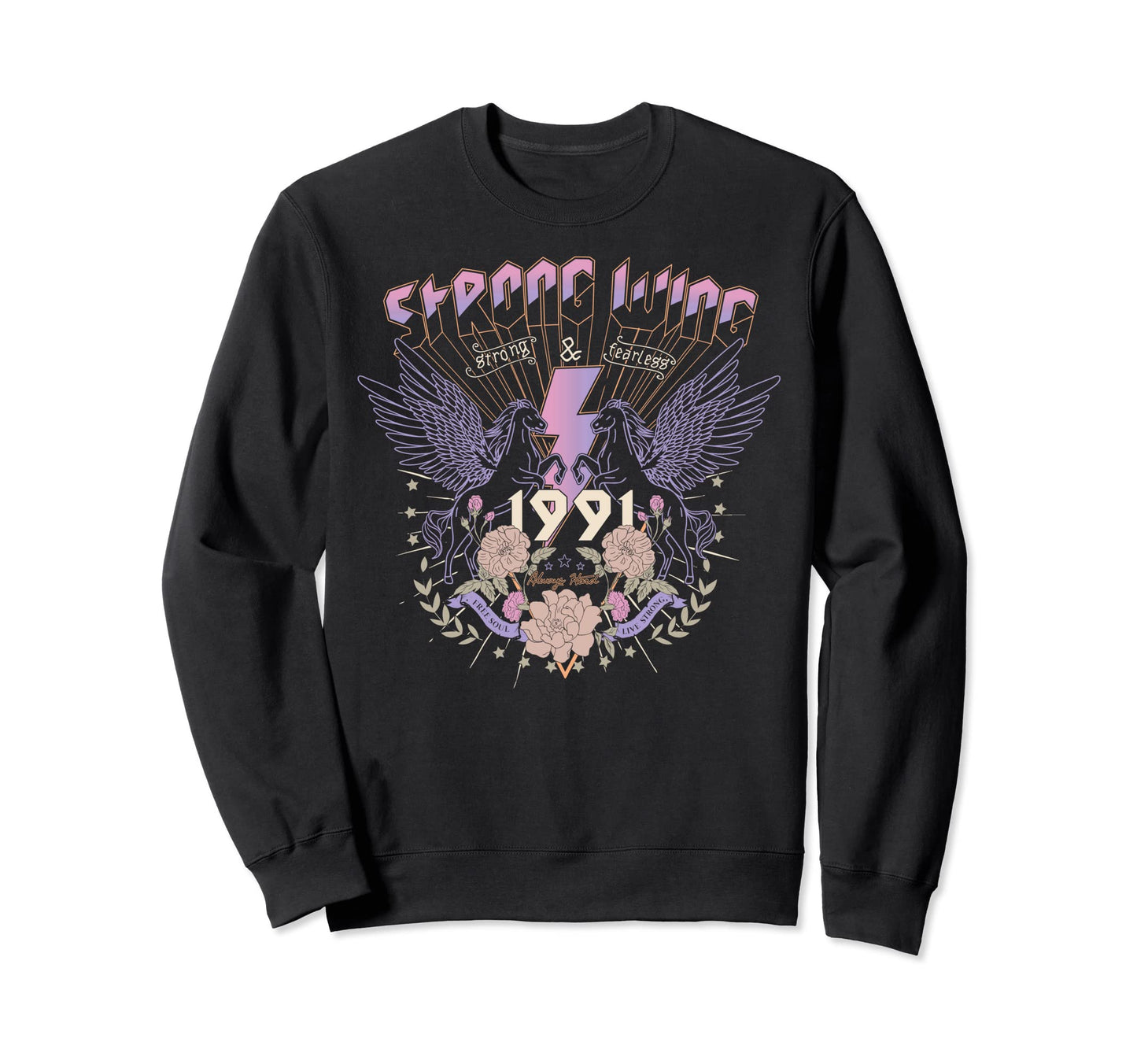Strong Wing Free And Soul Live Sweatshirt - Aesthetic Graphic Men Women - T-Shirt, Sweatshirt, Hoodie